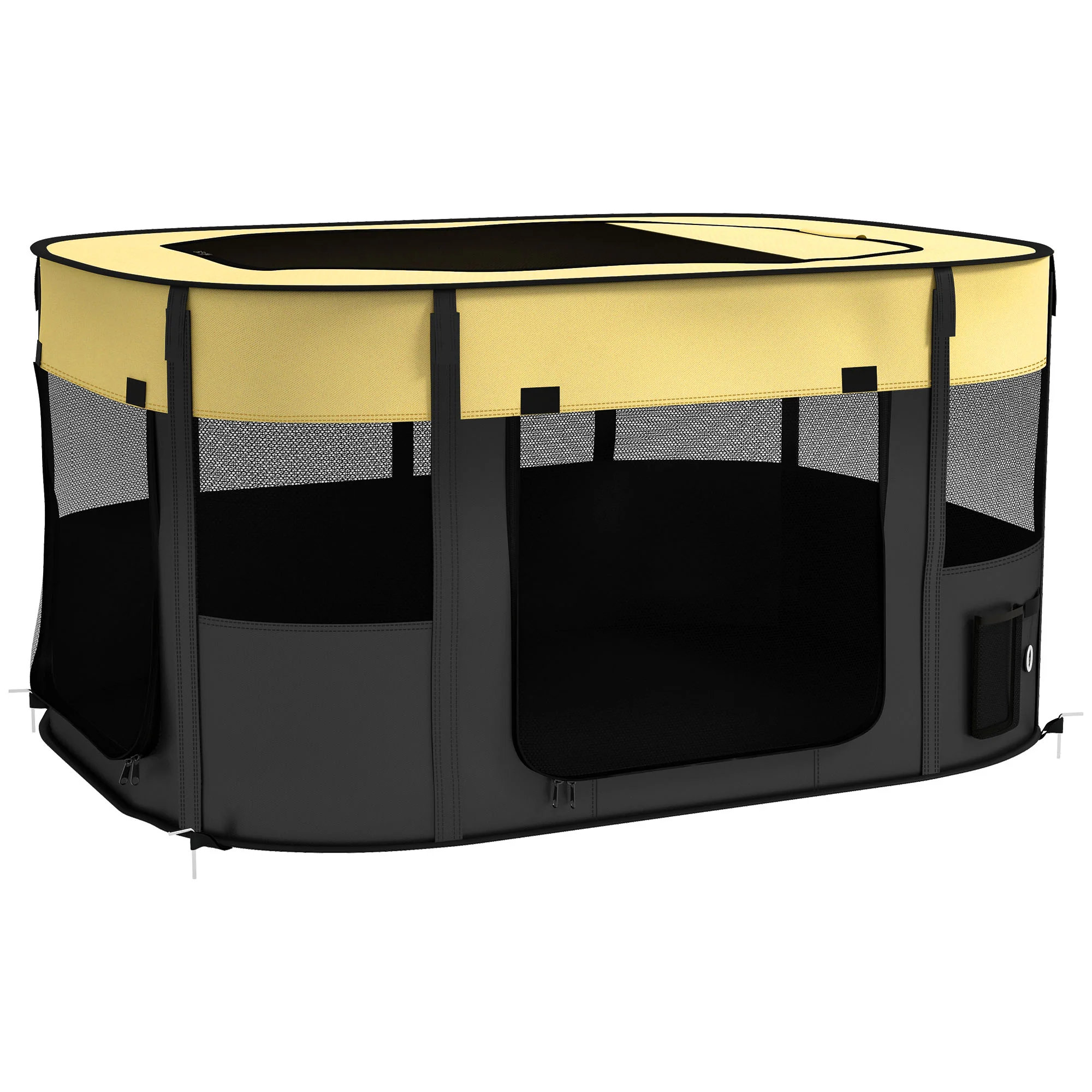 PawHut Portable Dog Pen For Puppies, Rabbits, Kittens, Guinea Pigs - Yellow - Image 10