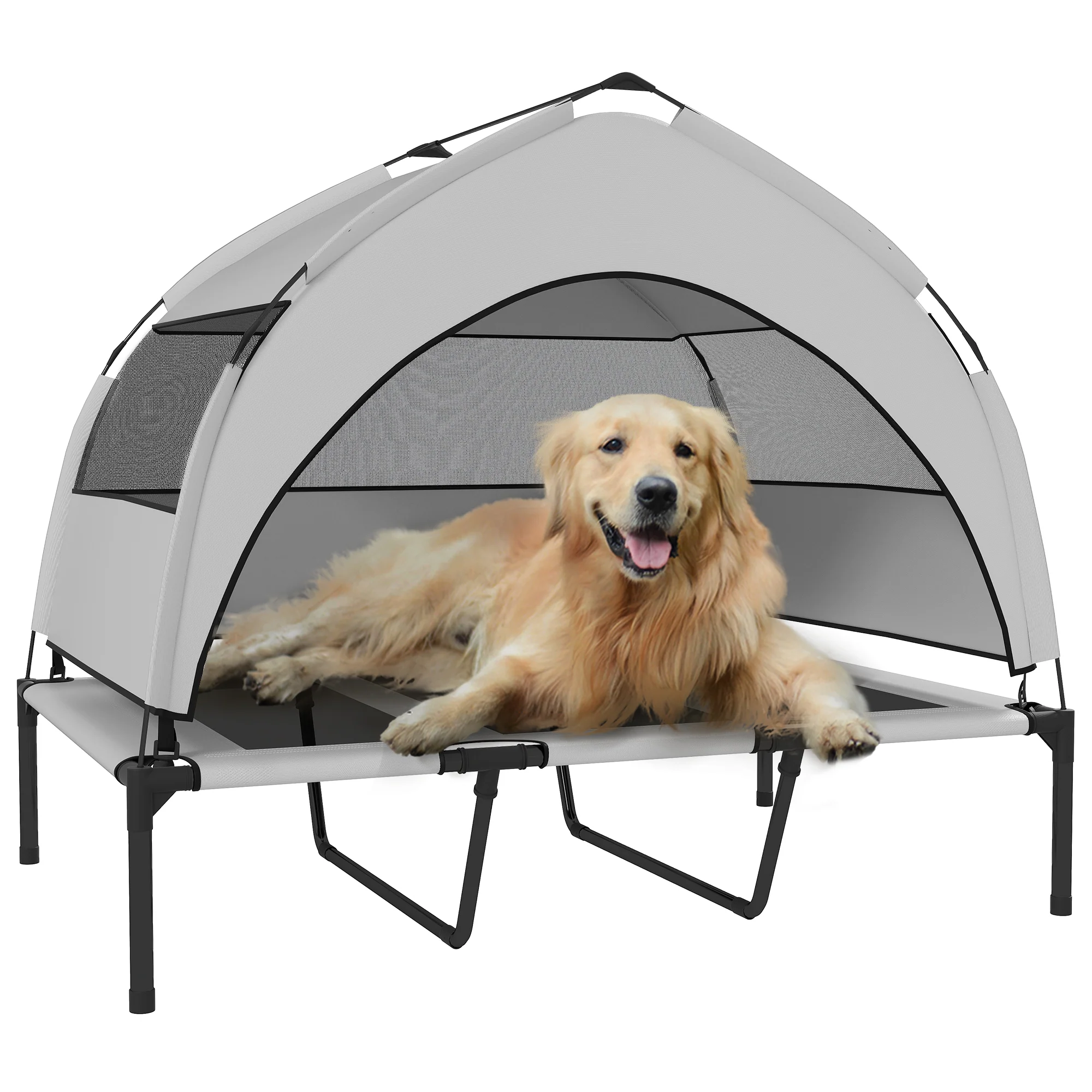 PawHut Portable Elevated Dog Bed With Removable Canopy - Image 19