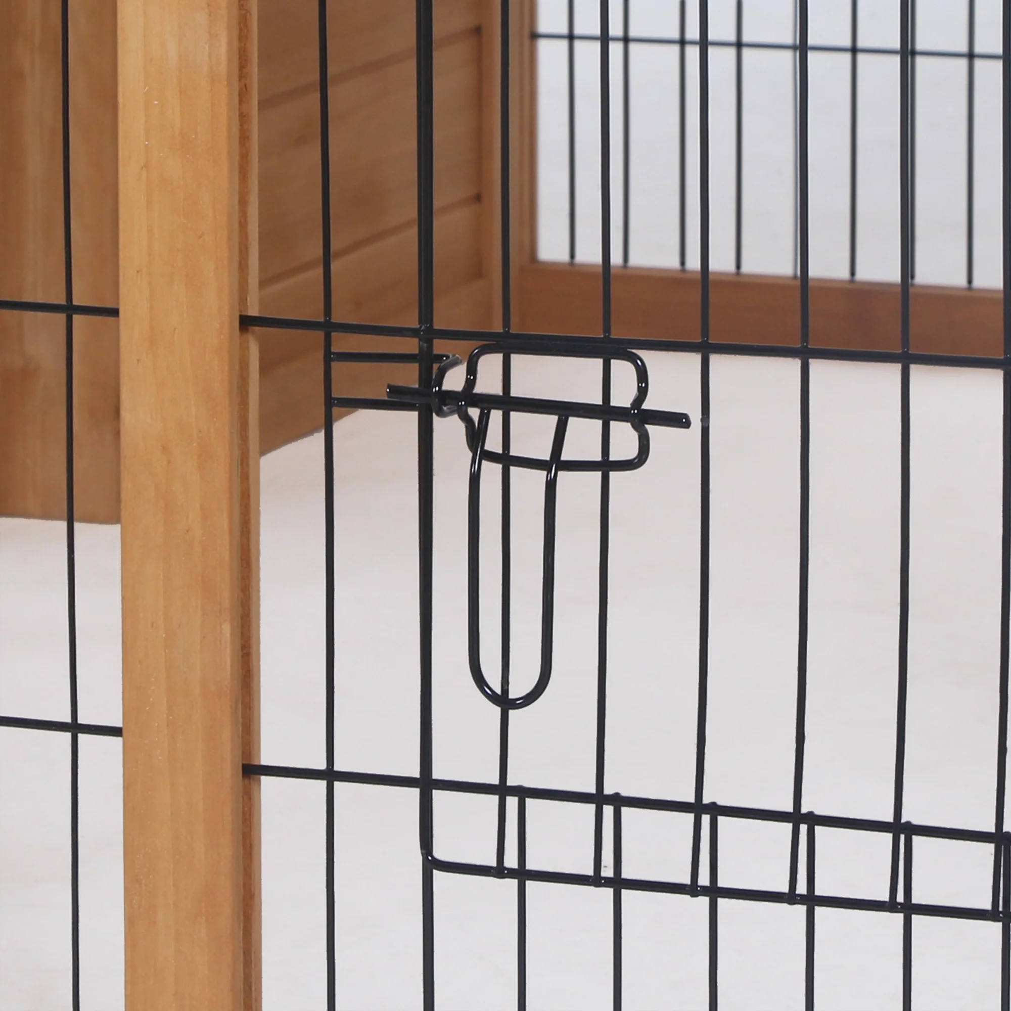 PawHut Rabbit Hutch, Guinea Pig House Outdoor Cage w/Openable Top, Yellow - Image 9