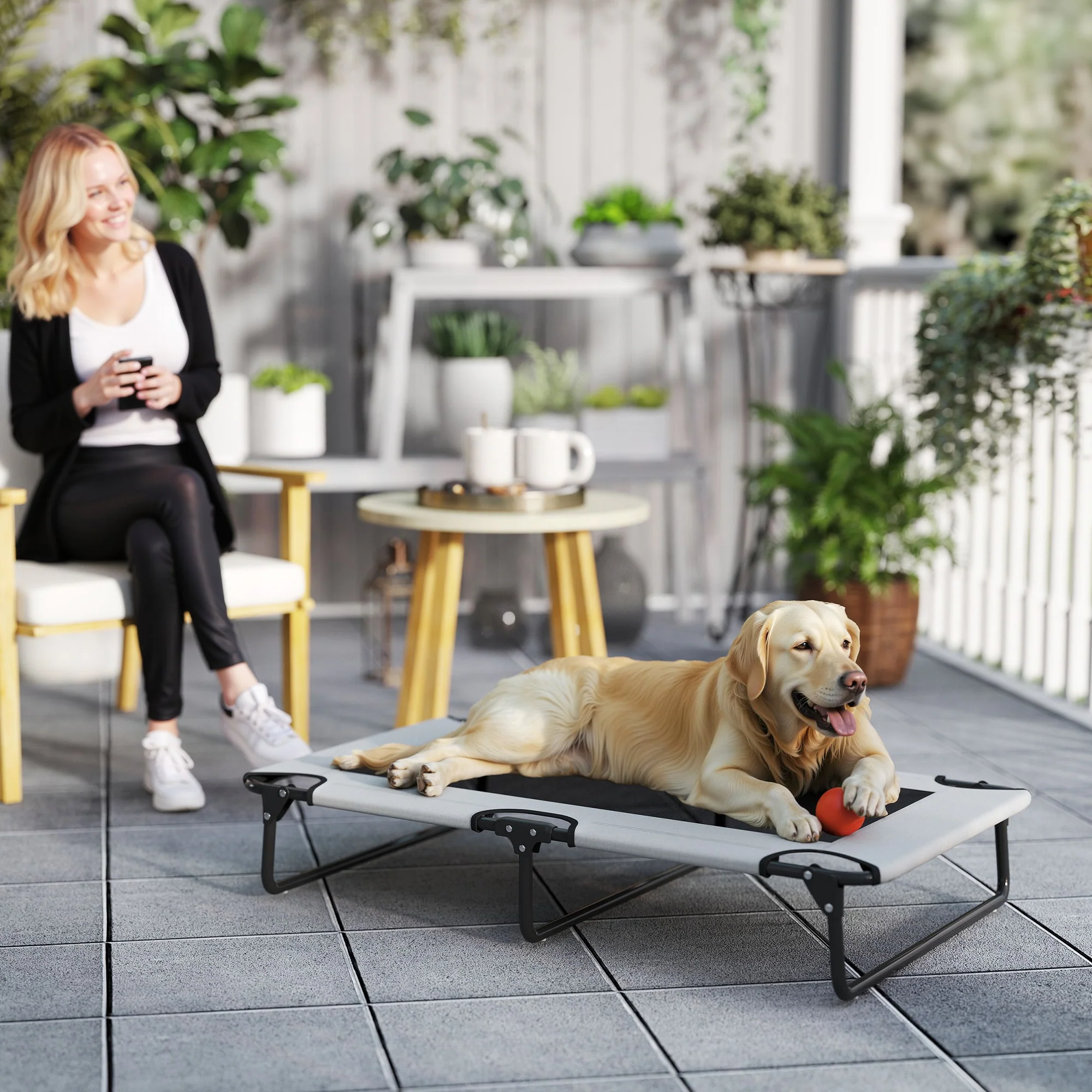 PawHut Raised Dog Bed With Breathable Mesh For Dogs - Image 11