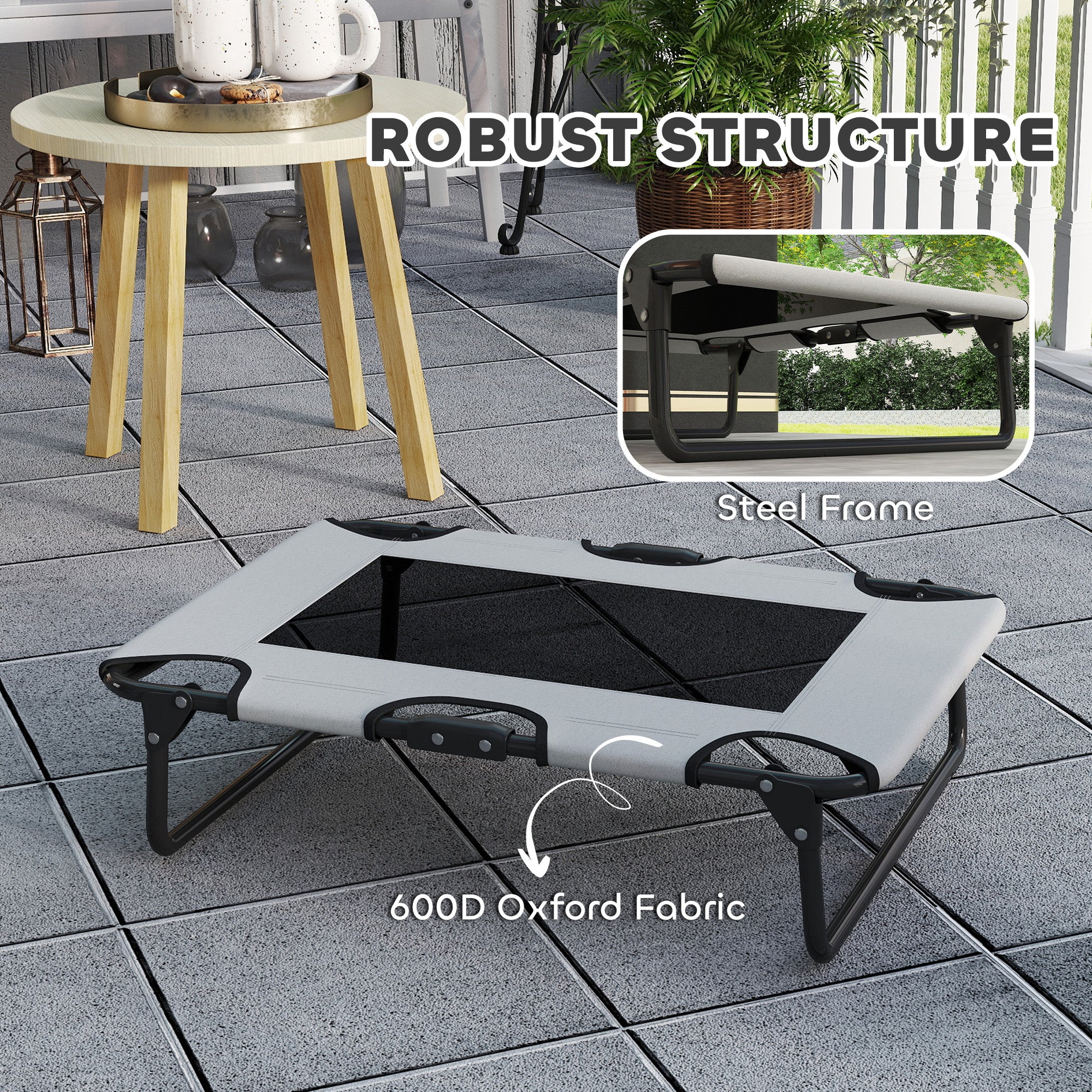 PawHut Raised Dog Bed With Breathable Mesh For Dogs - Image 4