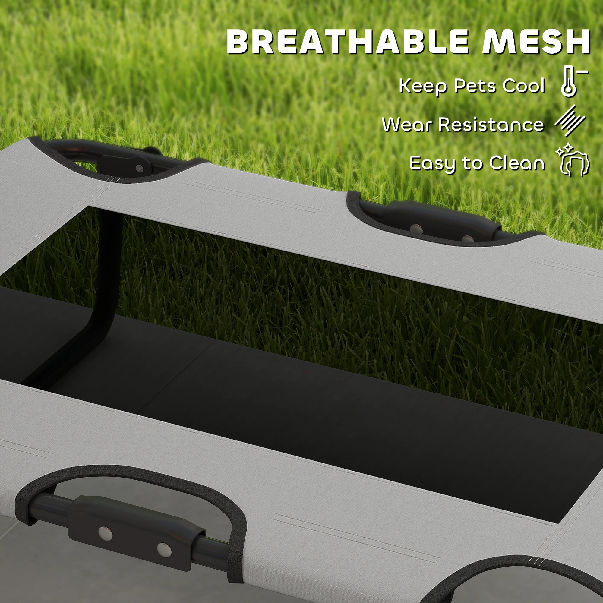 PawHut Raised Dog Bed With Breathable Mesh For Dogs - Image 7