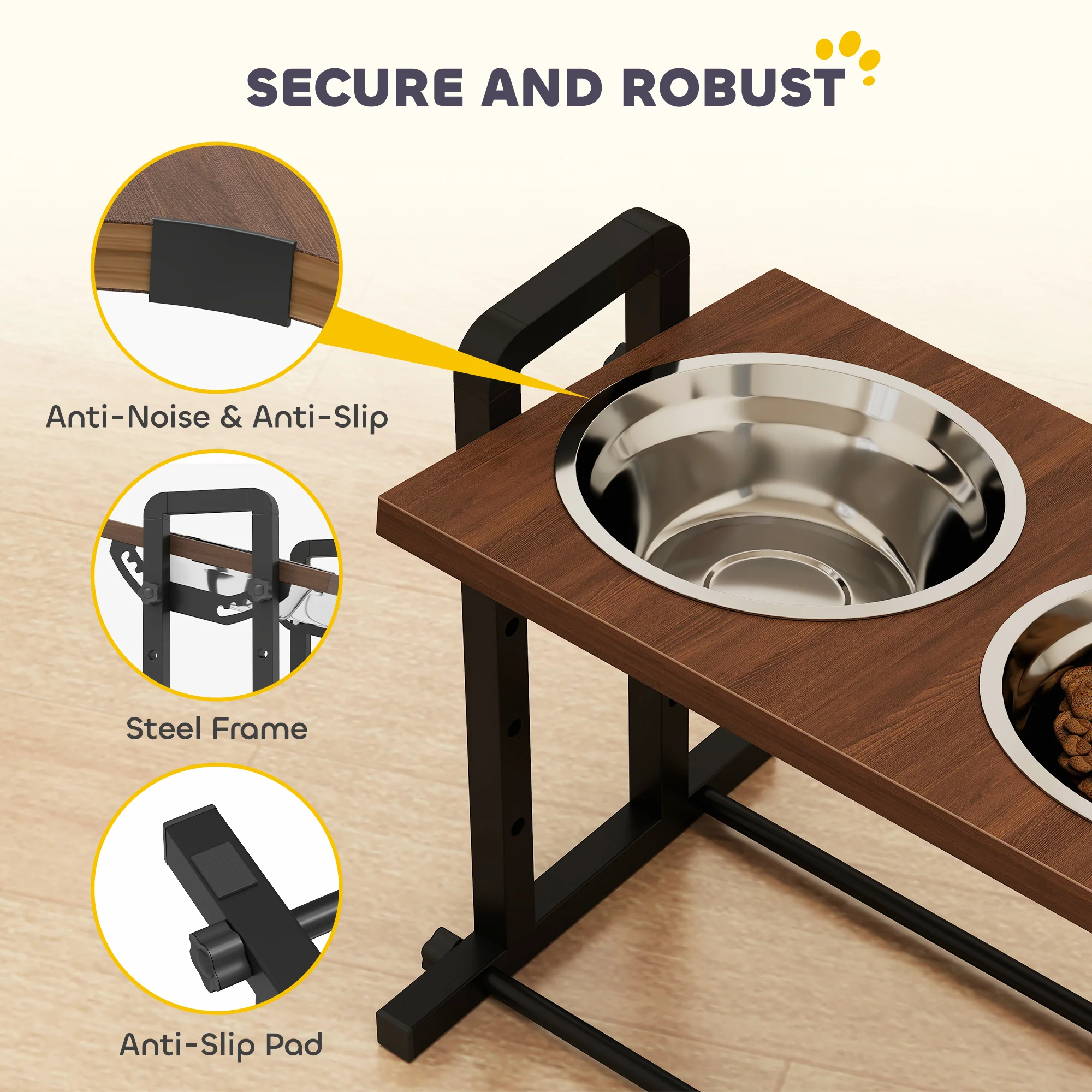 PawHut Raised Dog Bowls With 4 Heights Adjustable And 3 Adjustable Angles - Image 7