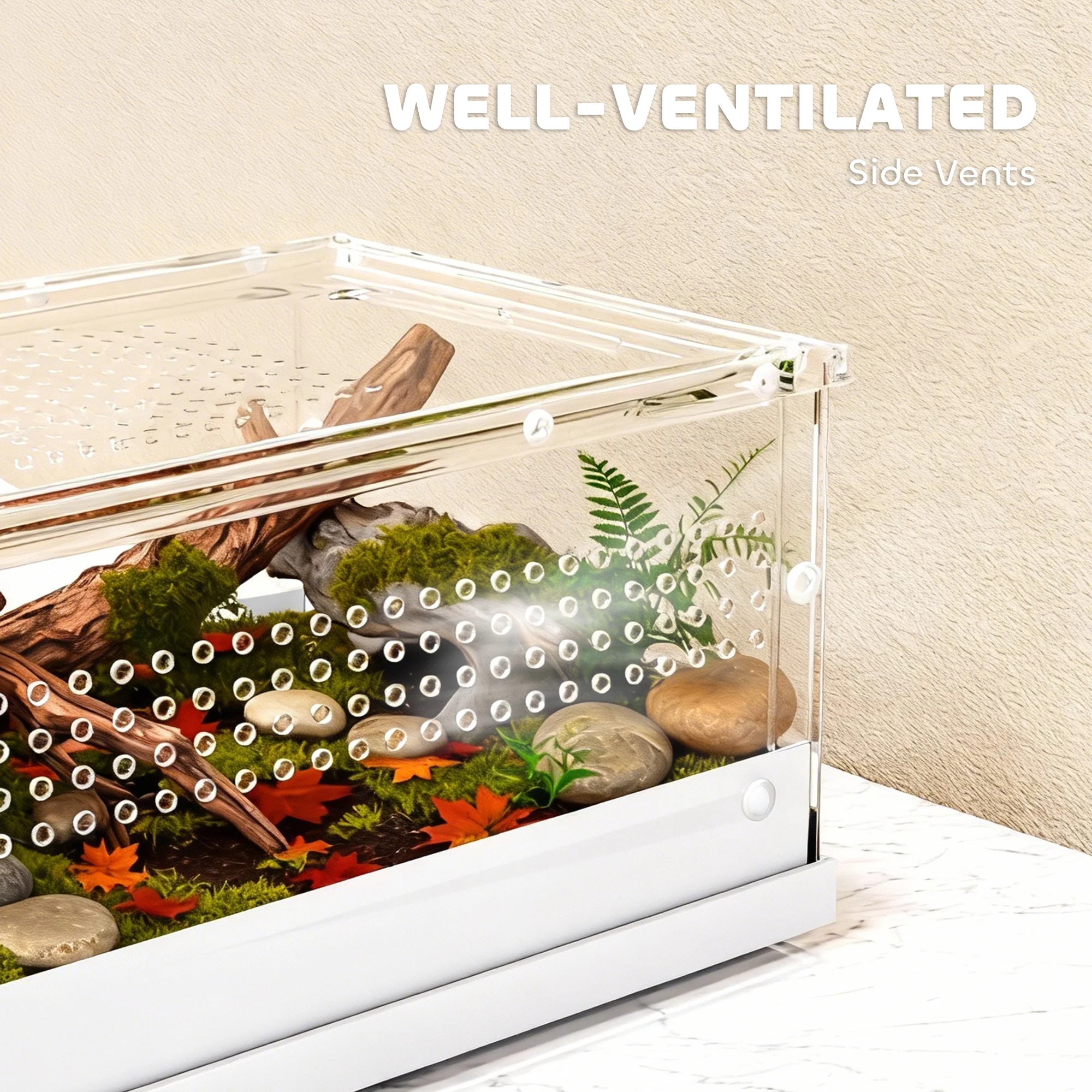 PawHut Reptile Terrarium, Vivarium Acrylic for Snake, Gecko - Image 7