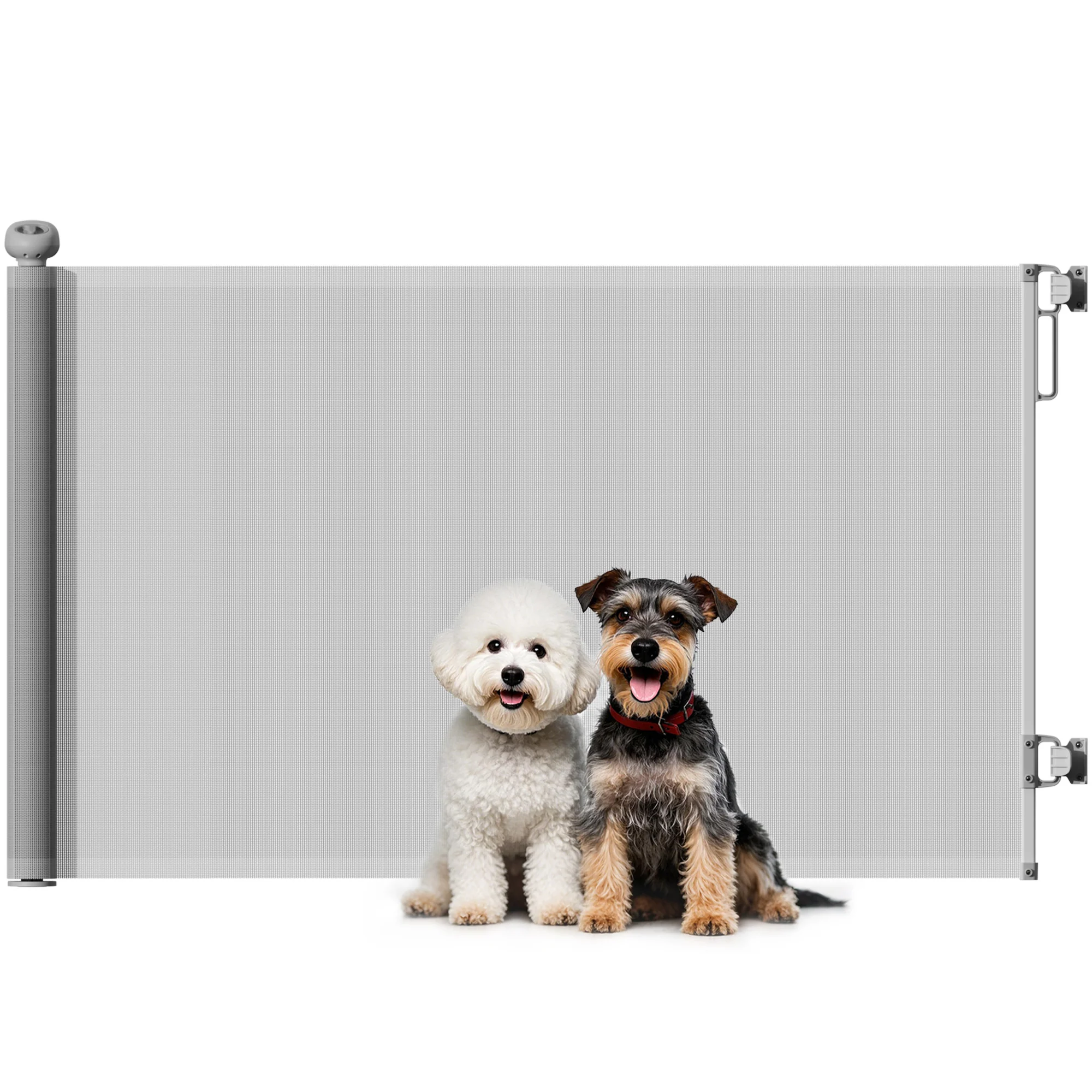 PawHut Retractable Stair Gate, Dog Gate Extends Up To Wide, Grey