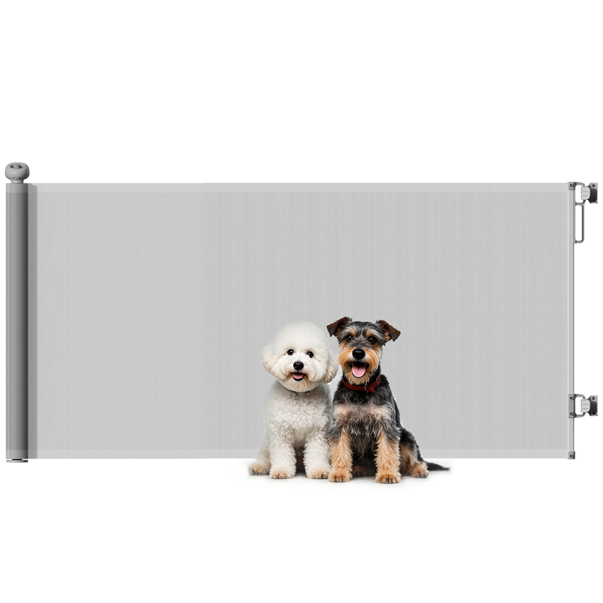 PawHut Retractable Stair Gate, Dog Gate Extends Up To Wide, Grey - Image 10