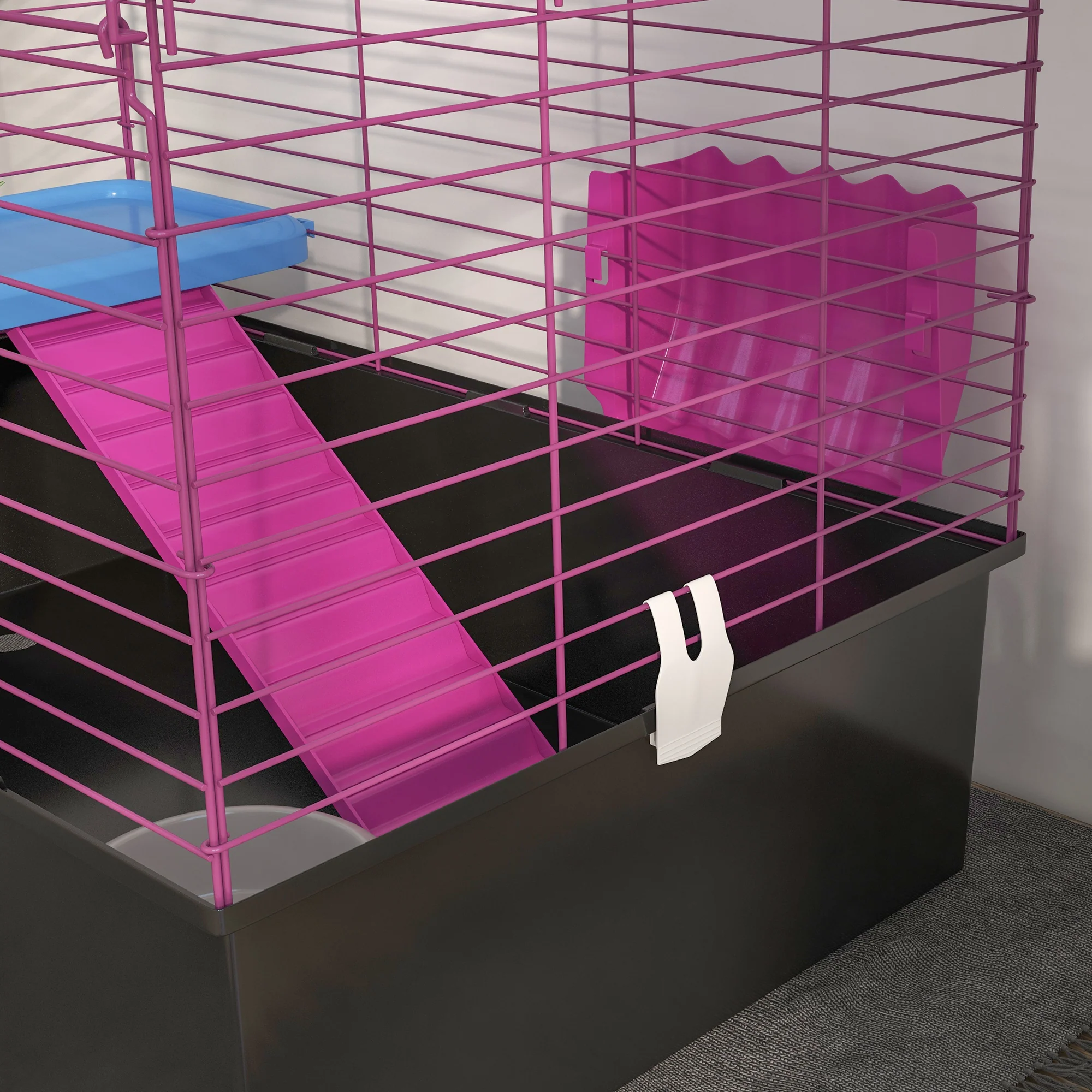 PawHut Small Animal Cage, Rabbit Guinea Pig Hutch, Pet Playhouse - Image 9