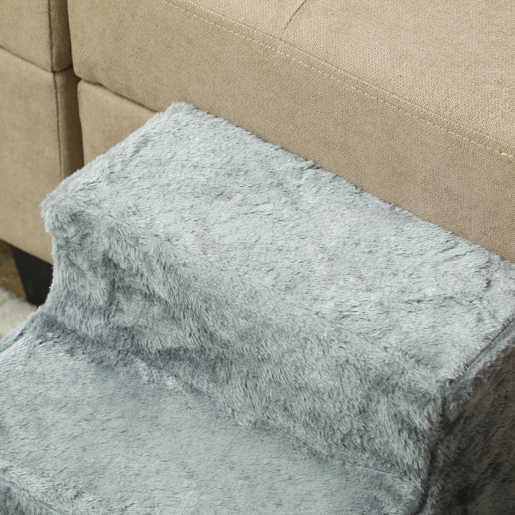 PawHut Three-Step Portable Dog Stairs With Washable Plush Cover, For Small Pets - Image 17