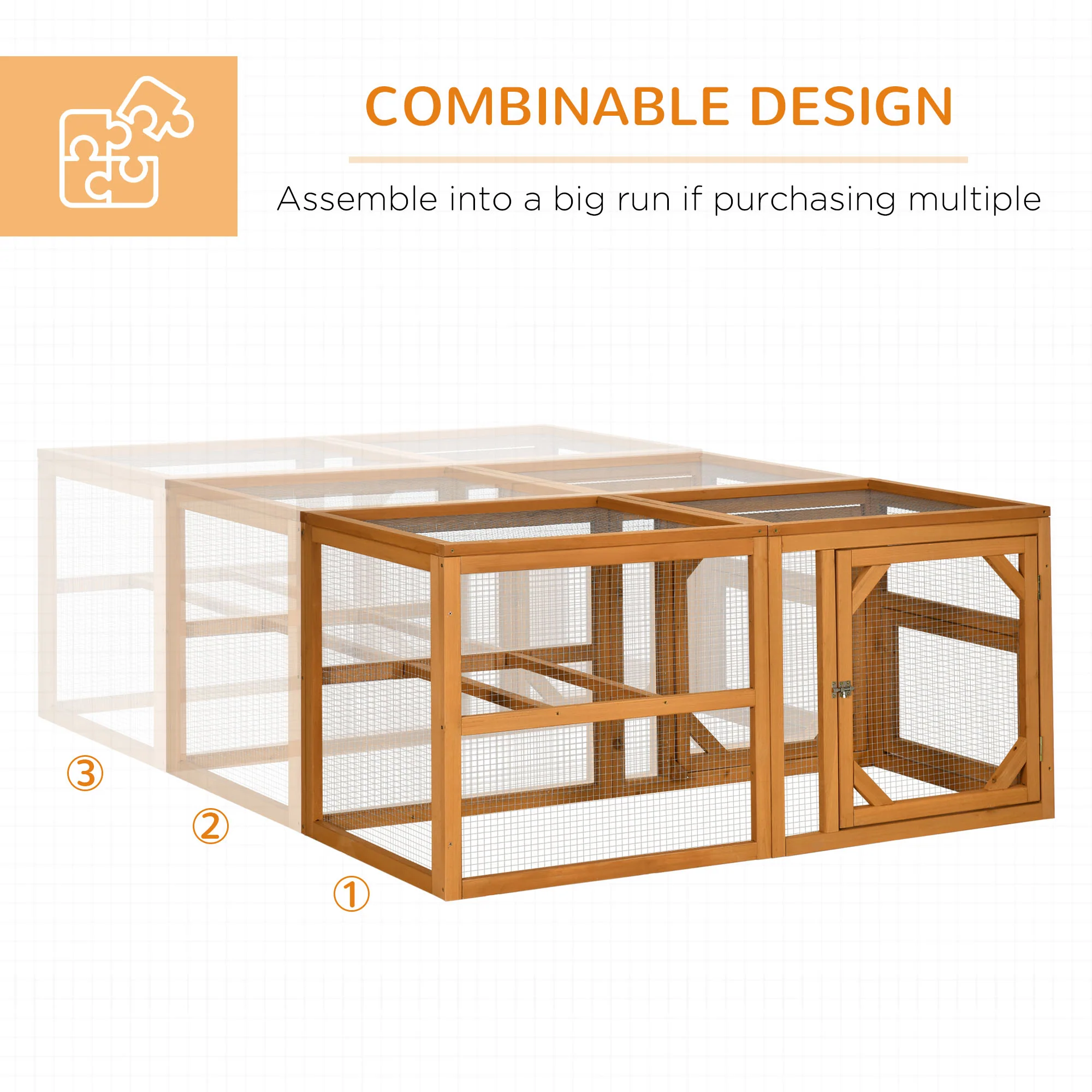 PawHut Wooden Chicken Coop w/ Perches, Doors, for 2-4 Chickens - Image 7