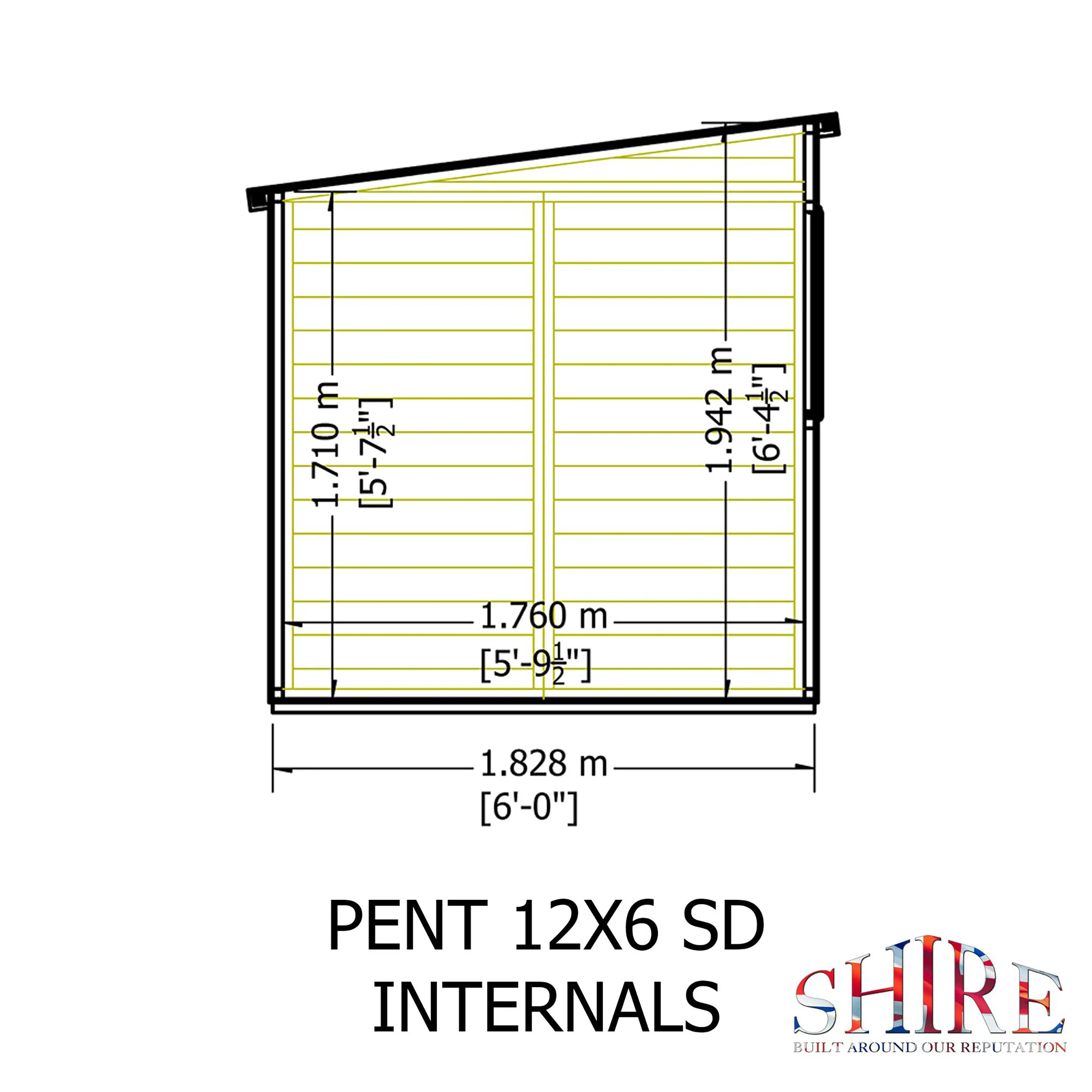 Pent 12 X 6 Shiplap Shed - Image 10