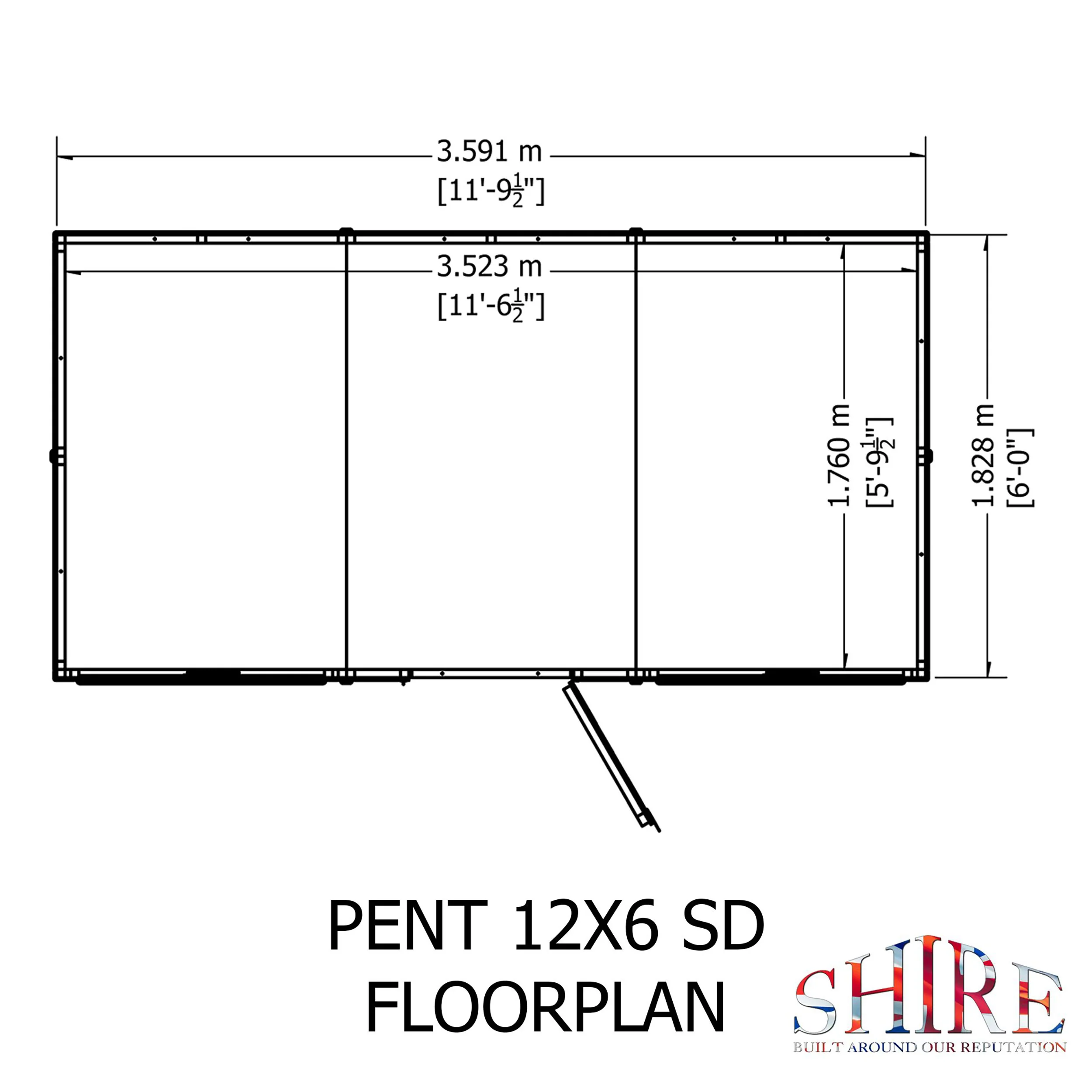 Pent 12 X 6 Shiplap Shed - Image 11