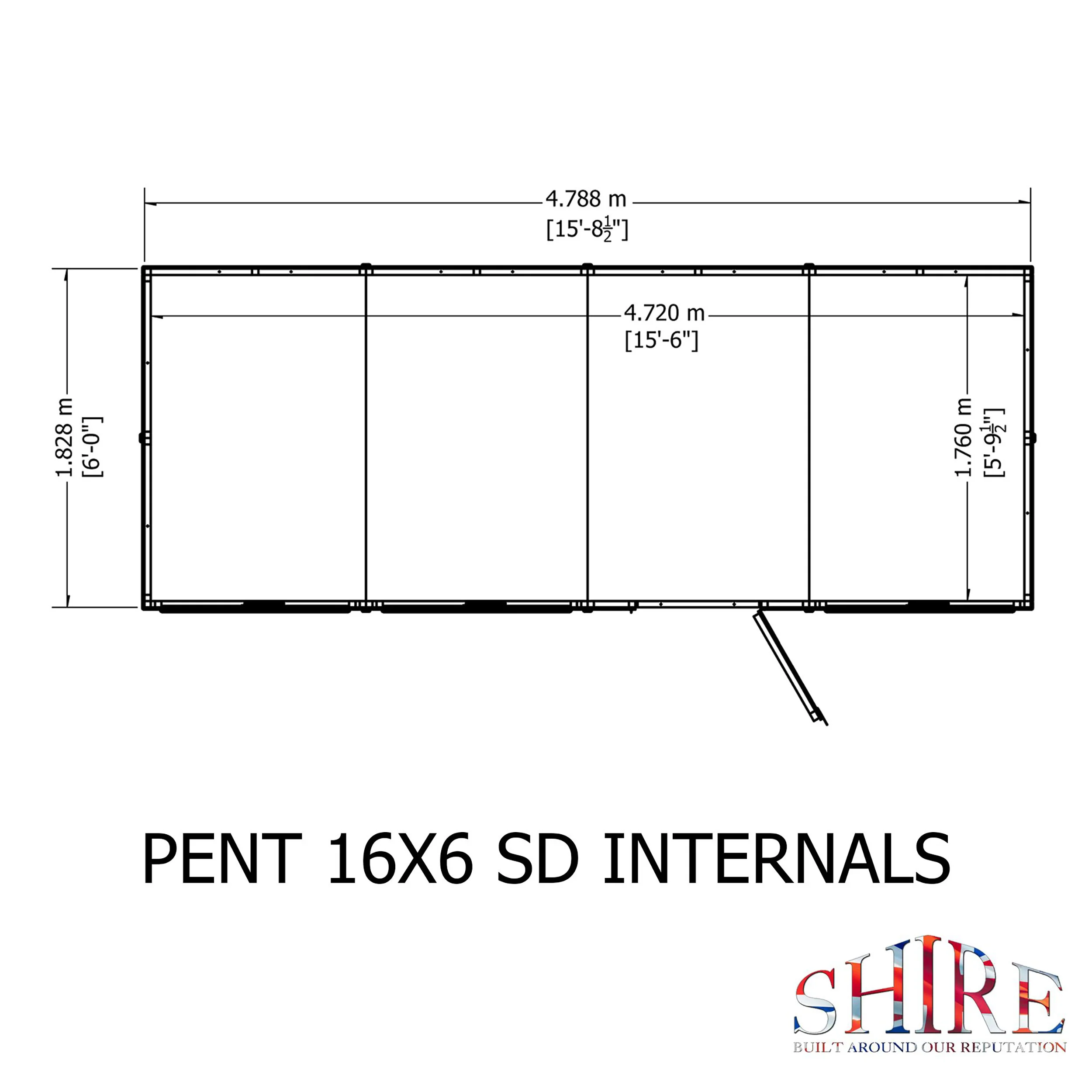 Pent 16 X 6 Shiplap Shed - Image 12