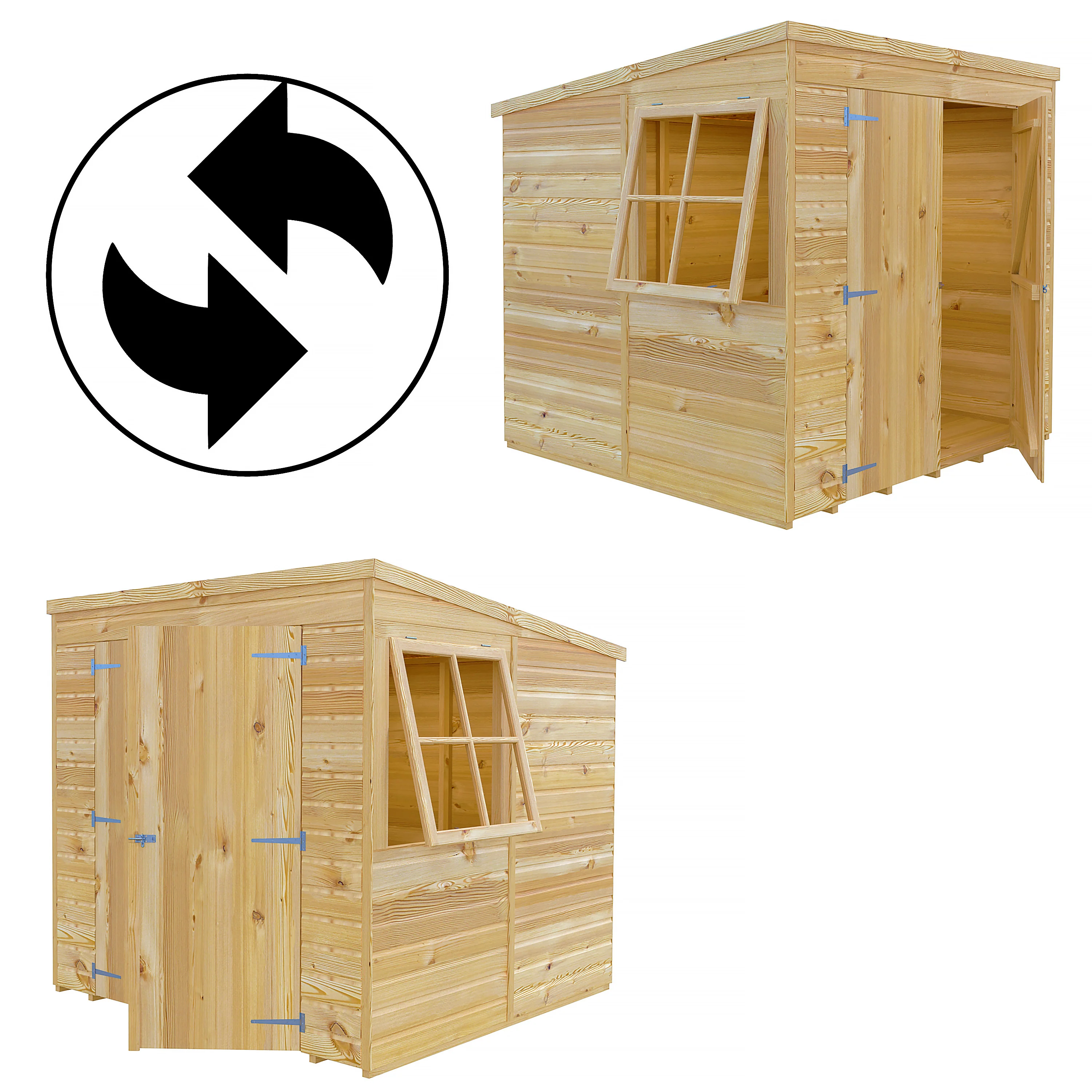 Pent Double Door Shiplap Shed - Image 7