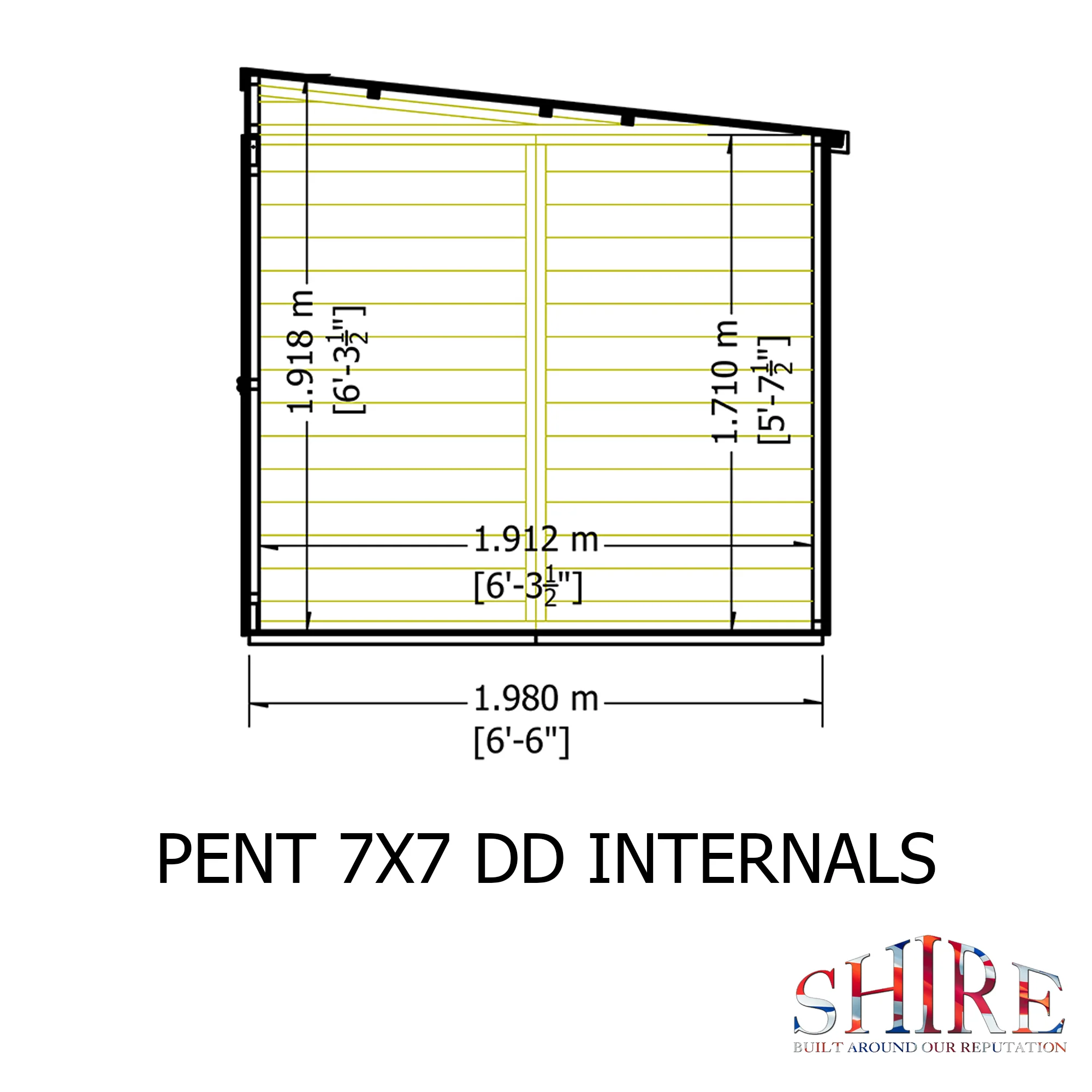 Pent Double Door Shiplap Shed - Image 8