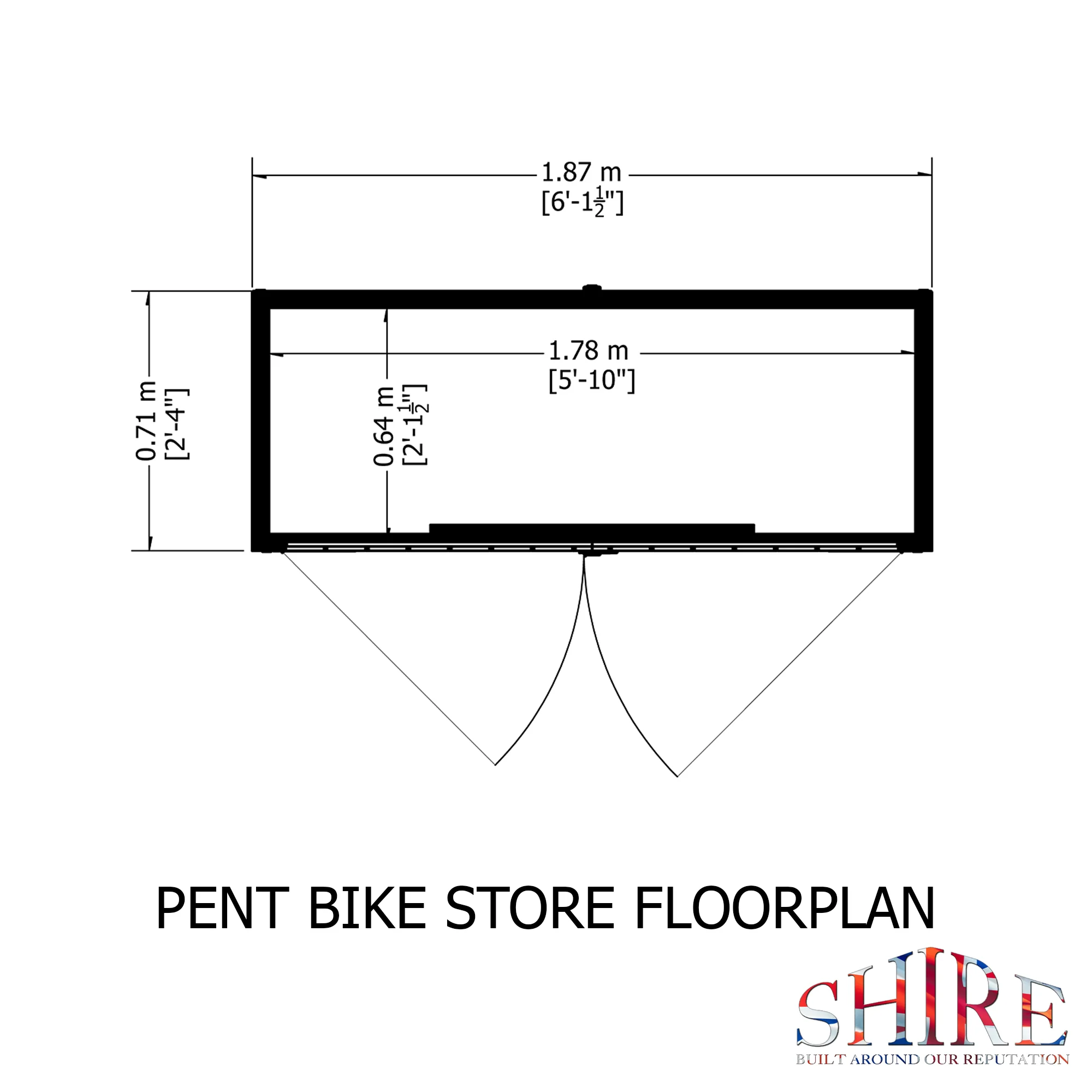 Pent Shiplap Bike Store, No Floor - Image 5