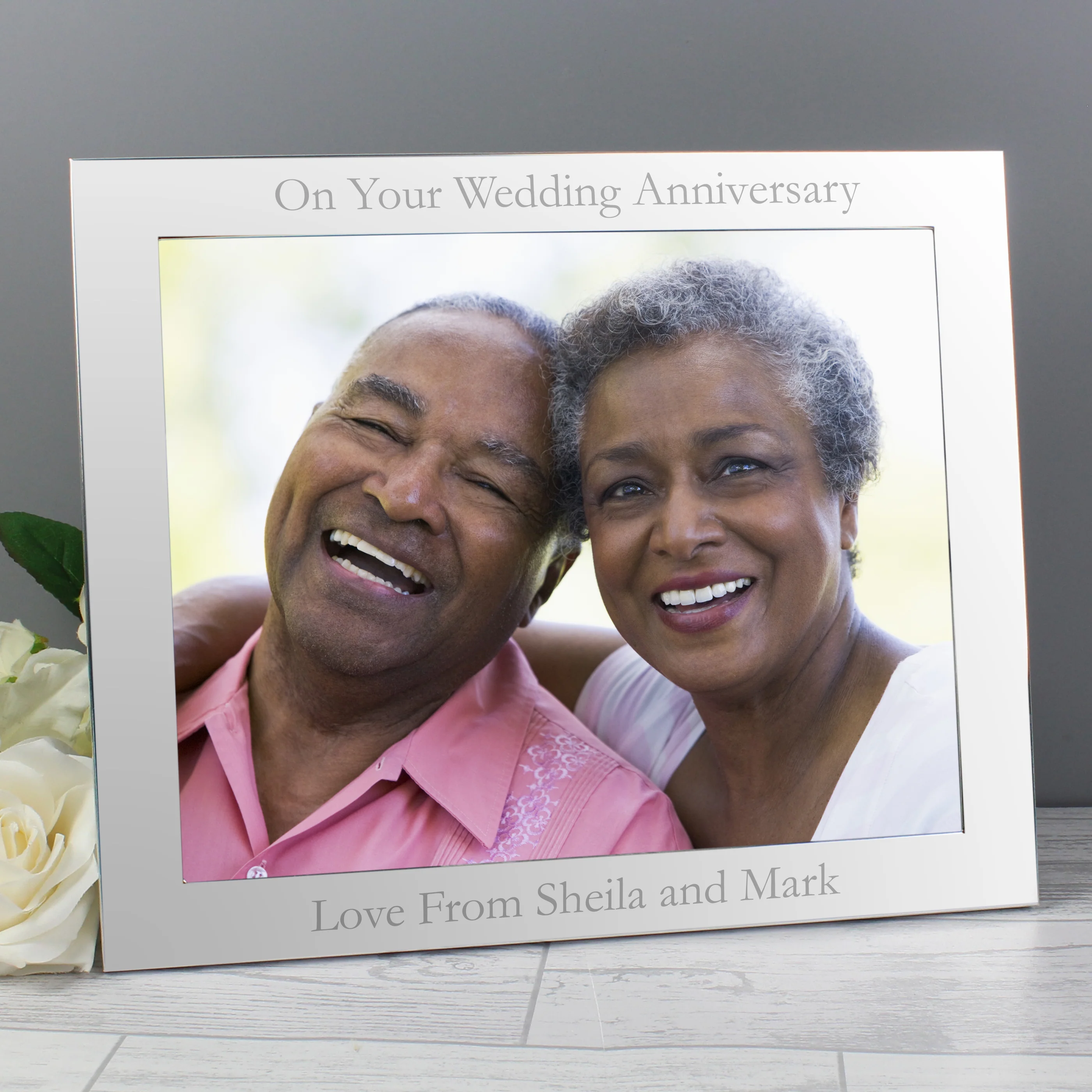Personalised 10x8 Landscape Silver Photo Frame - Image 3