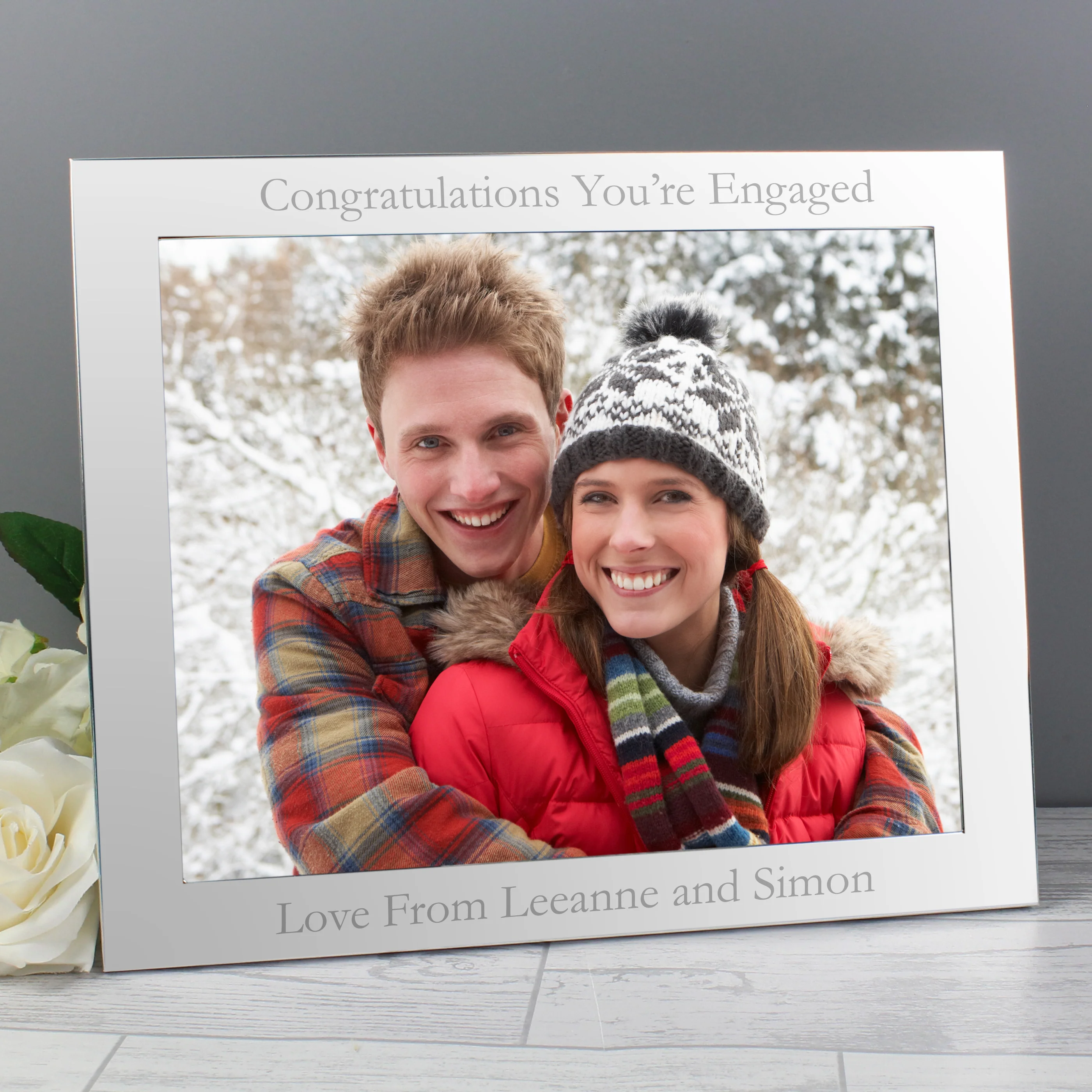 Personalised 10x8 Landscape Silver Photo Frame - Image 4