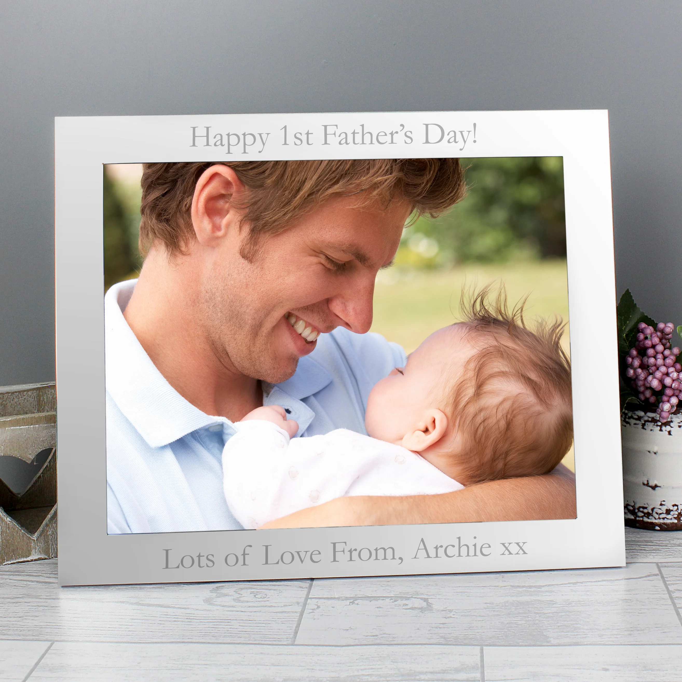 Personalised 10x8 Landscape Silver Photo Frame - Image 7