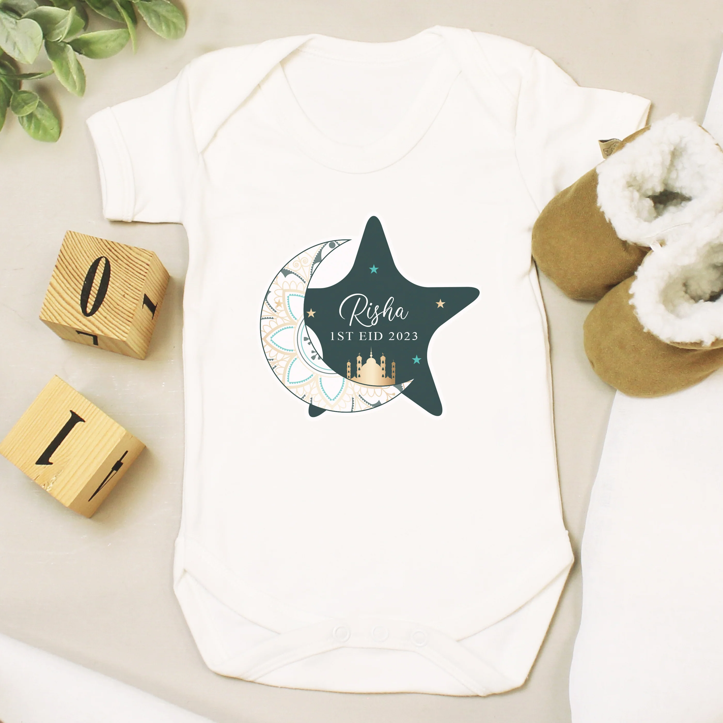 Personalised 1st Eid 0-3 Months Baby Vest - Image 3