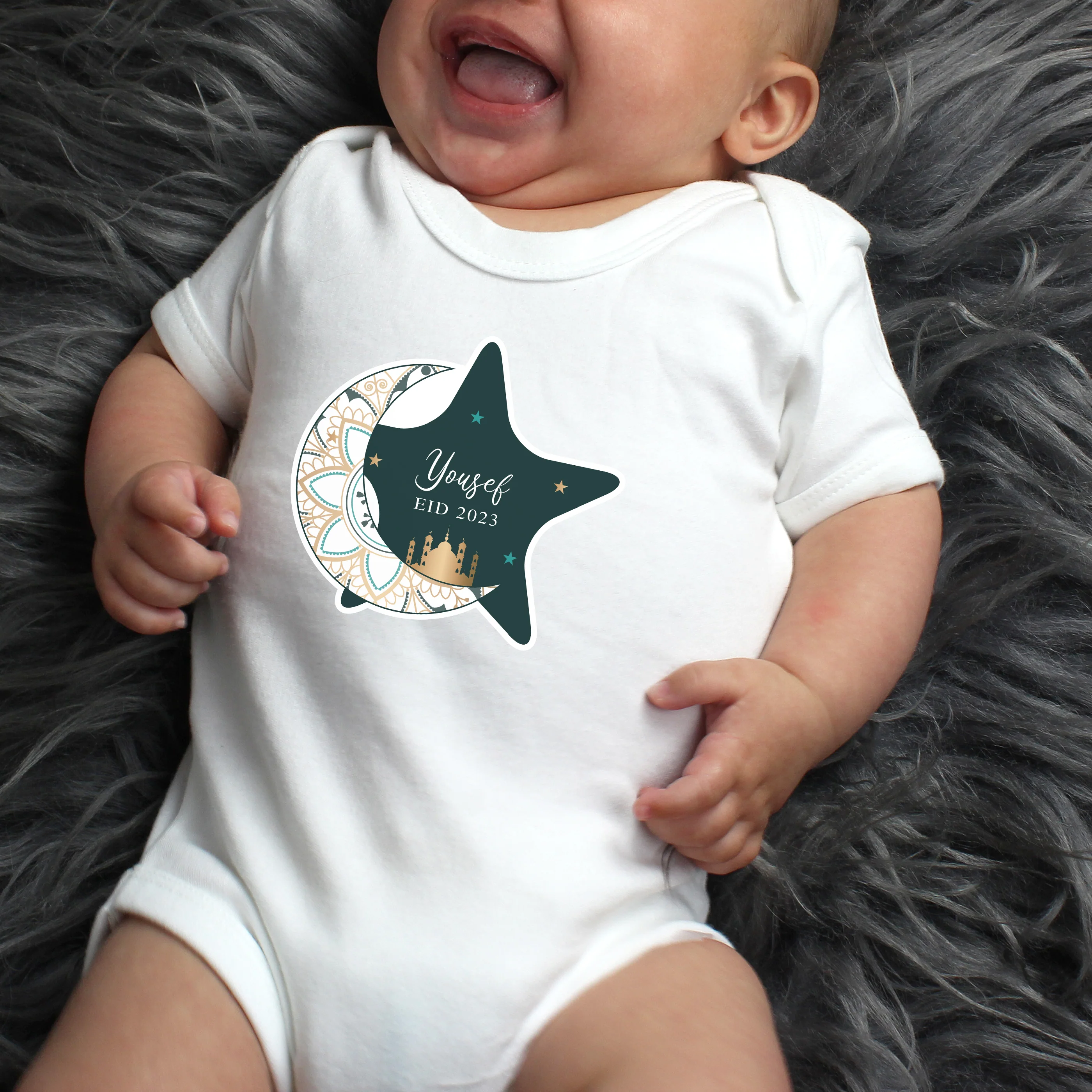 Personalised 1st Eid 0-3 Months Baby Vest - Image 4