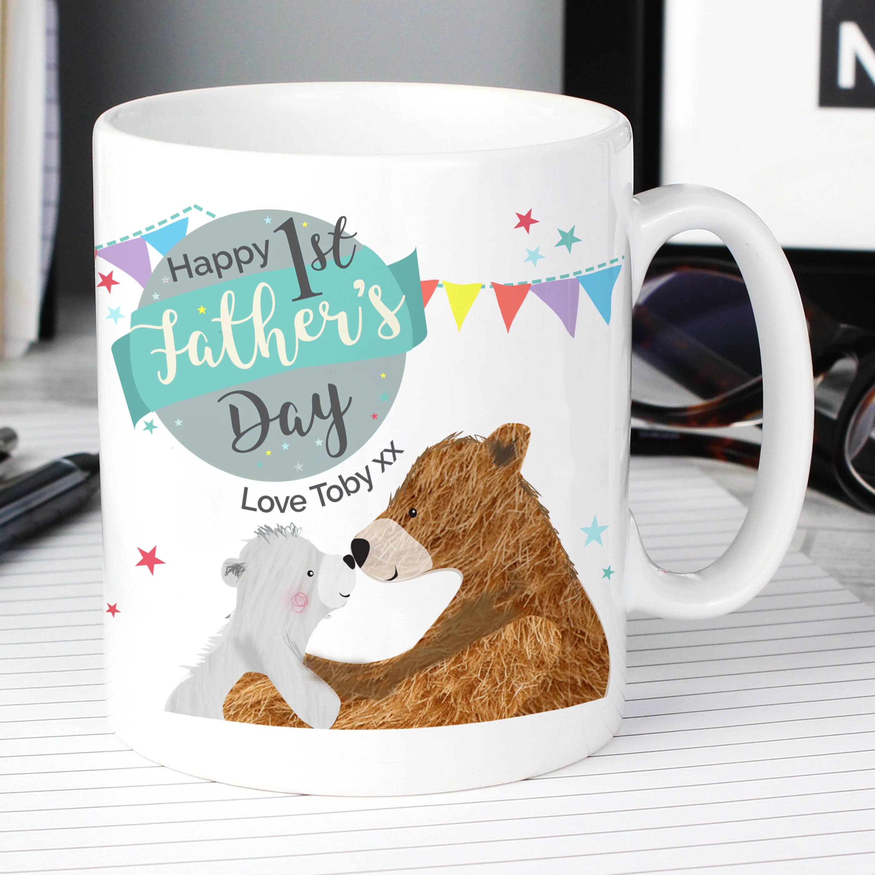 Personalised 1st Father's Day Daddy Bear Mug - Image 5