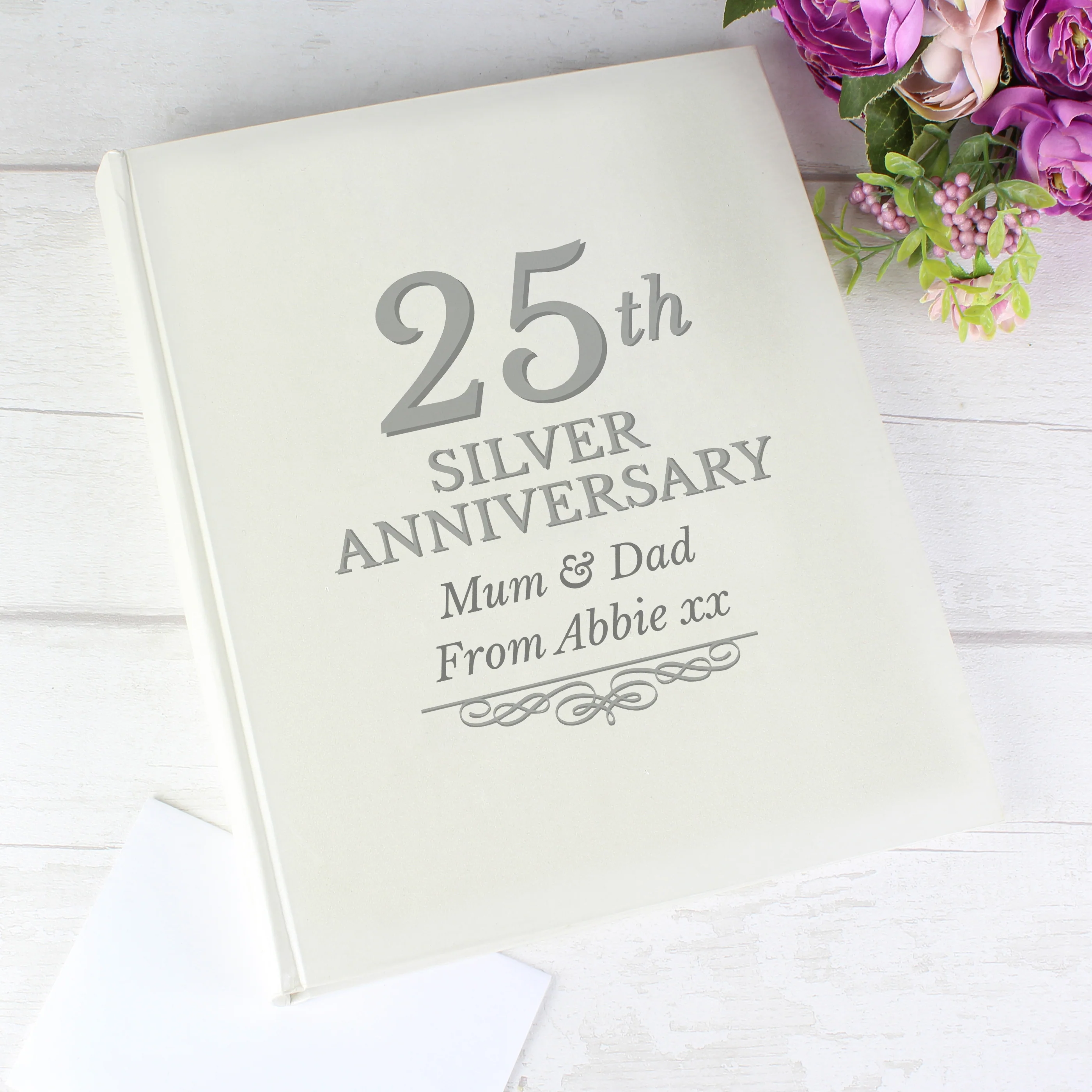 Personalised 25th Silver Anniversary Traditional Photo Album - Image 4