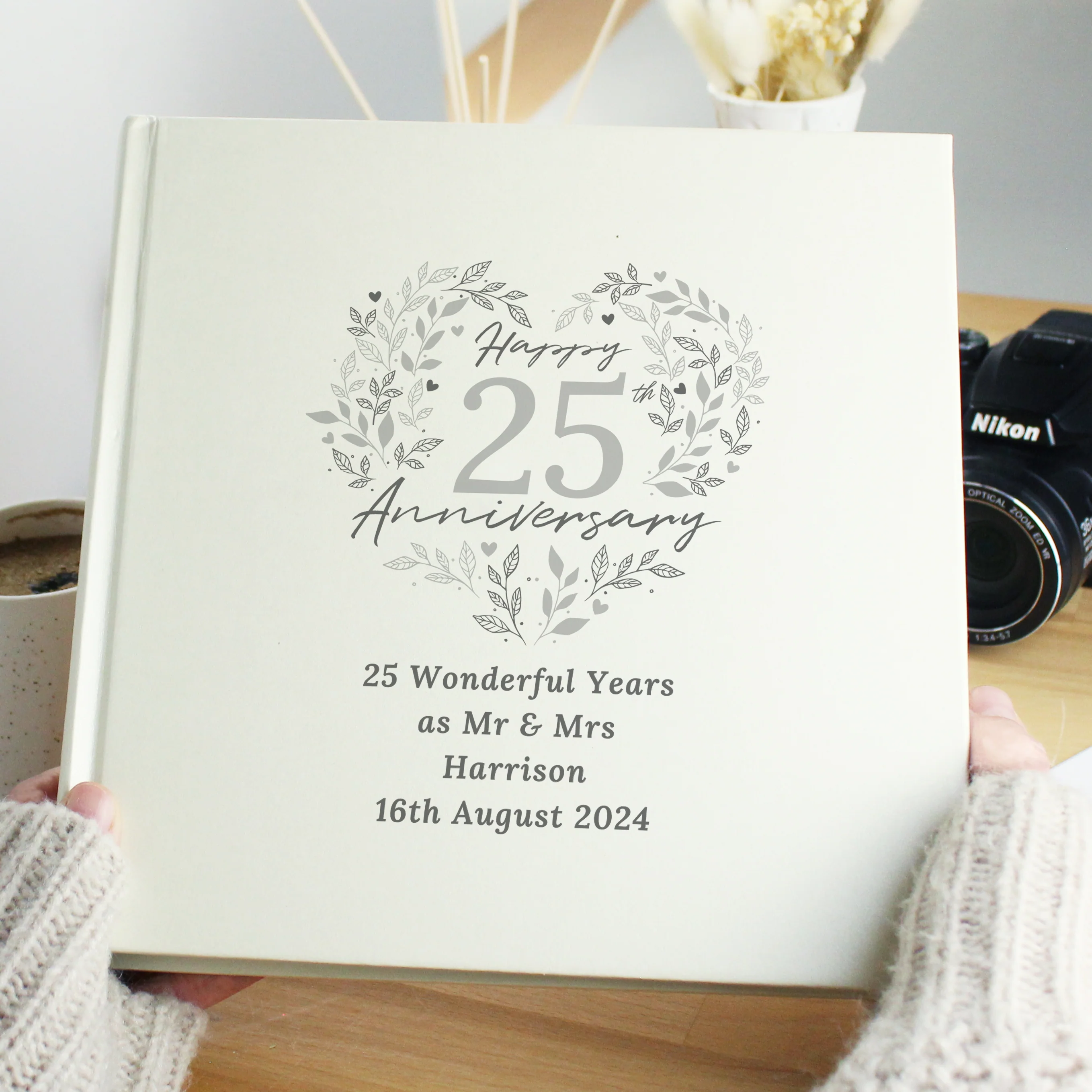 Personalised 25th Silver Wedding Anniversary Photo Album - Image 2