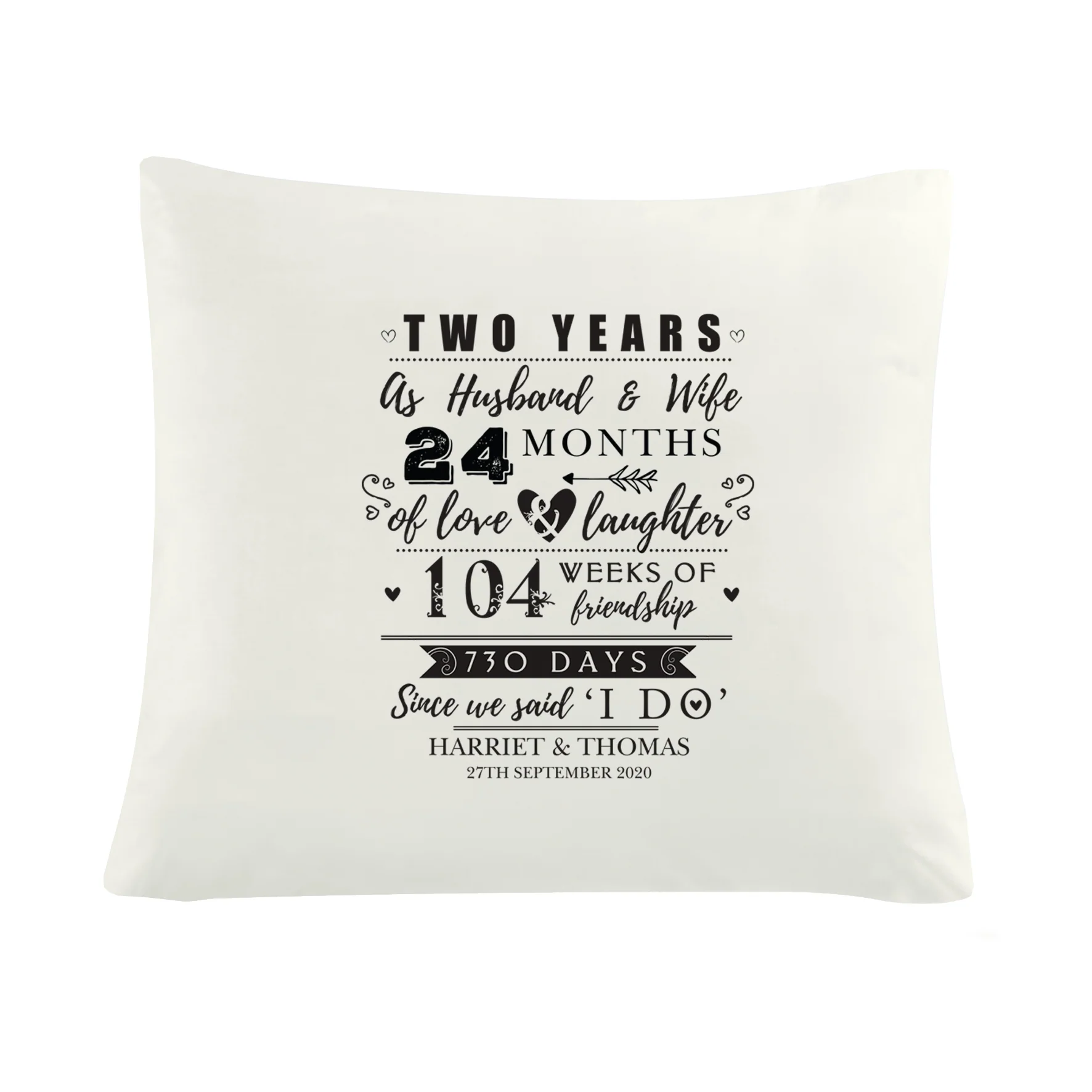Personalised 2nd Anniversary Cushion - Image 2