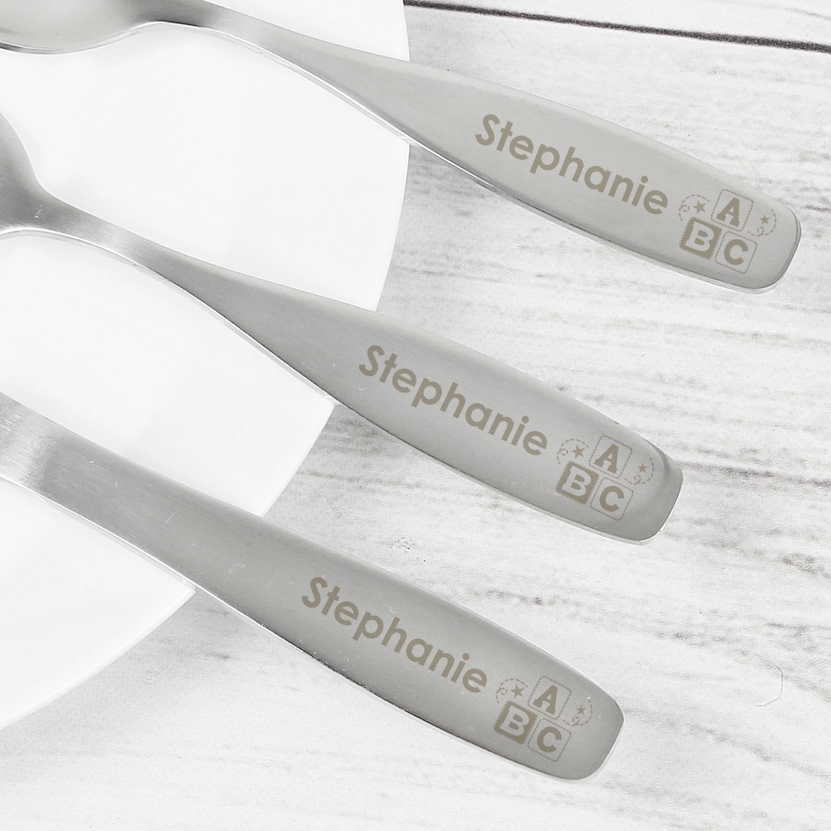 Personalised 3 Piece ABC Cutlery Set - Image 3