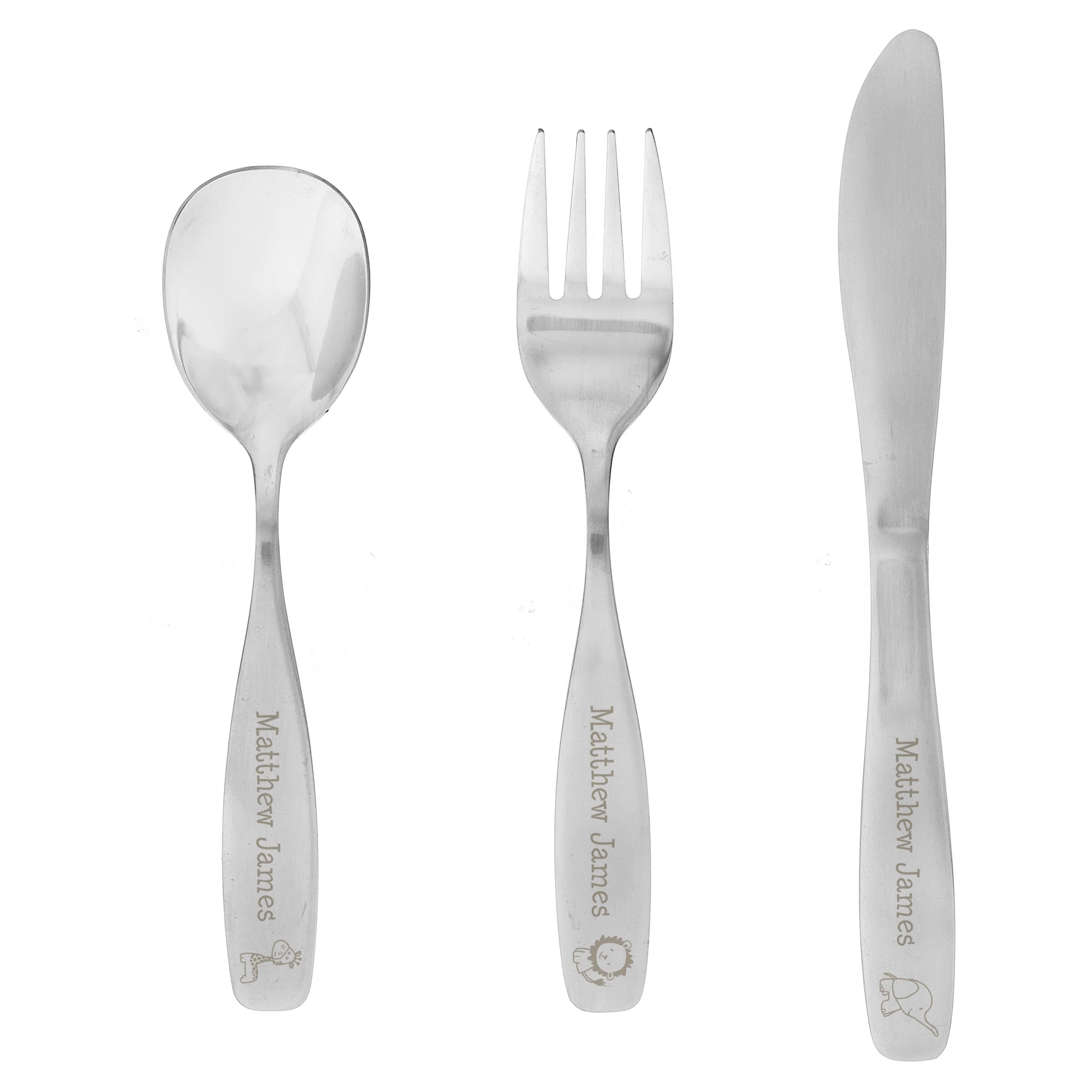 Personalised 3 Piece Hessian Friends Cutlery Set - Image 2