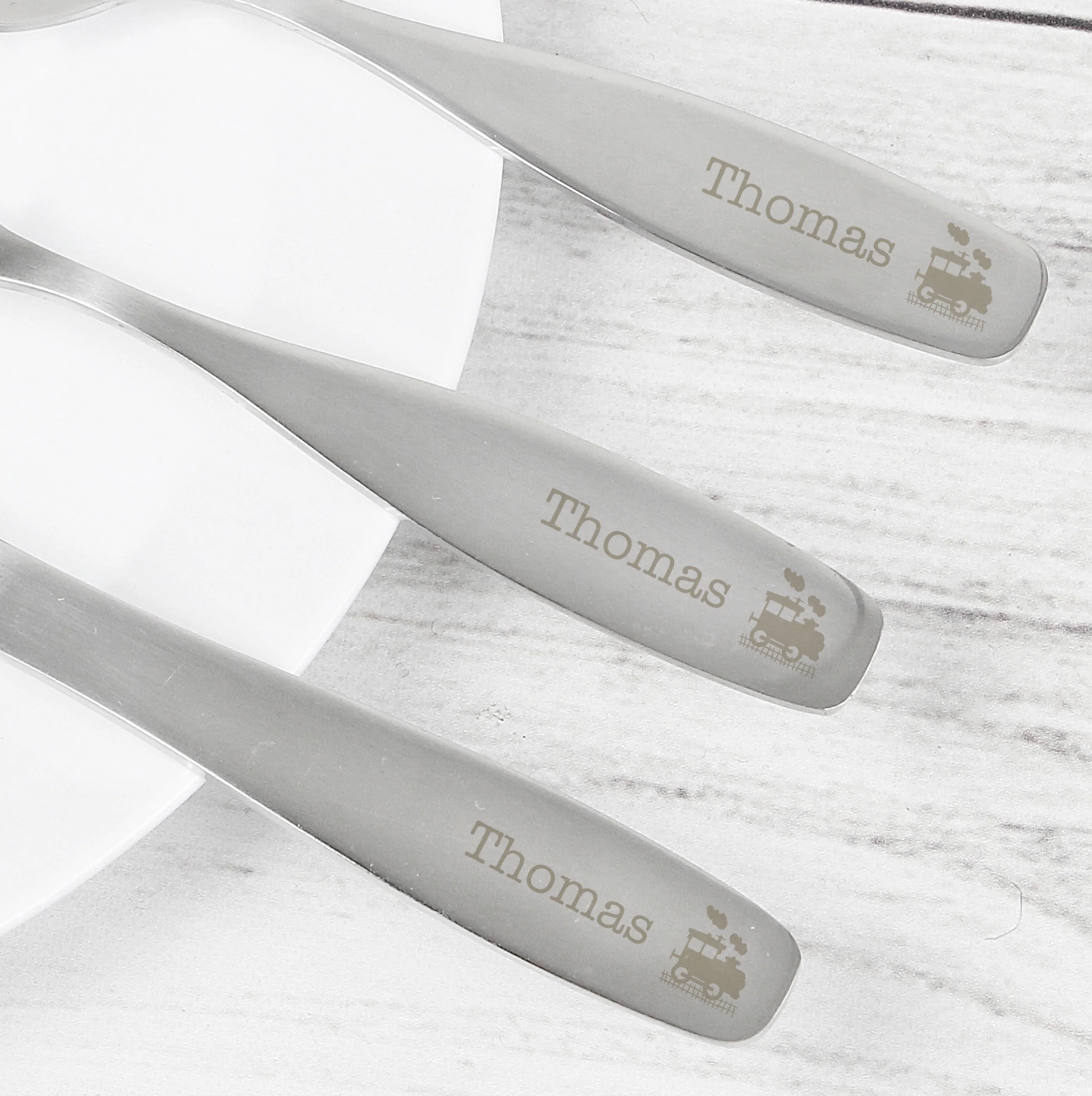 Personalised 3 Piece Train Cutlery Set - Image 3