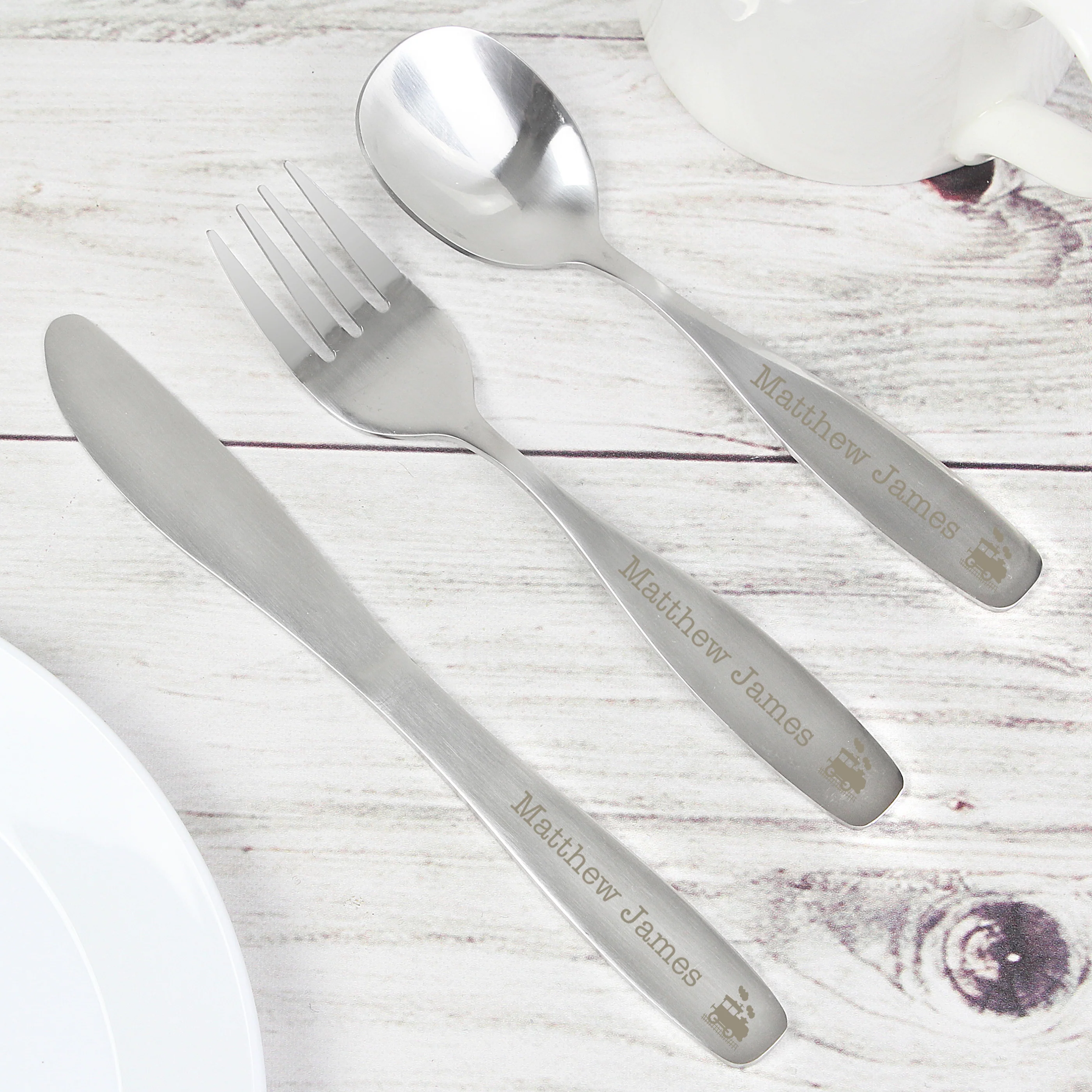 Personalised 3 Piece Train Cutlery Set - Image 4