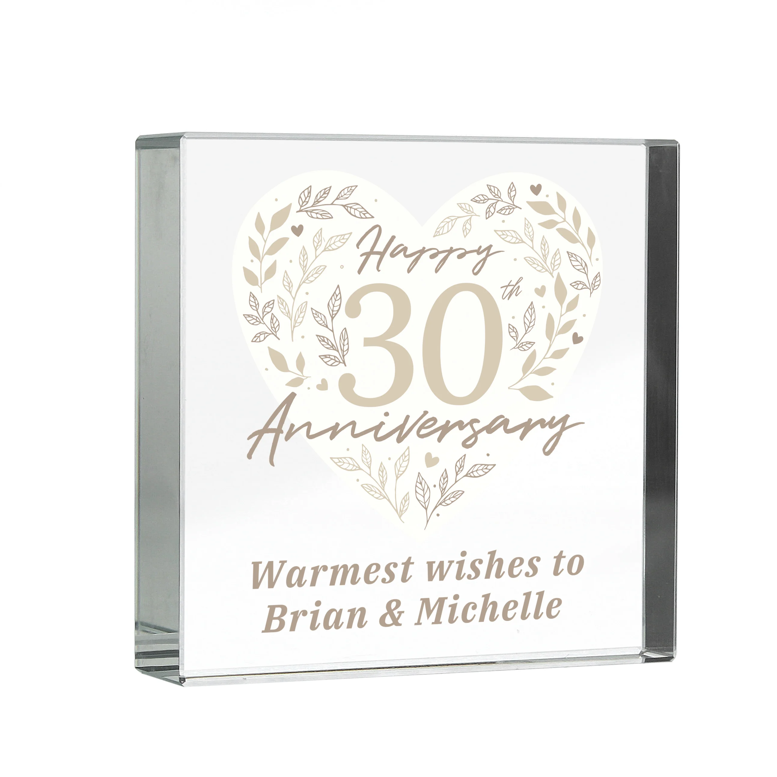 Personalised 30th Pearl Wedding Anniversary Crystal Token - Image 5