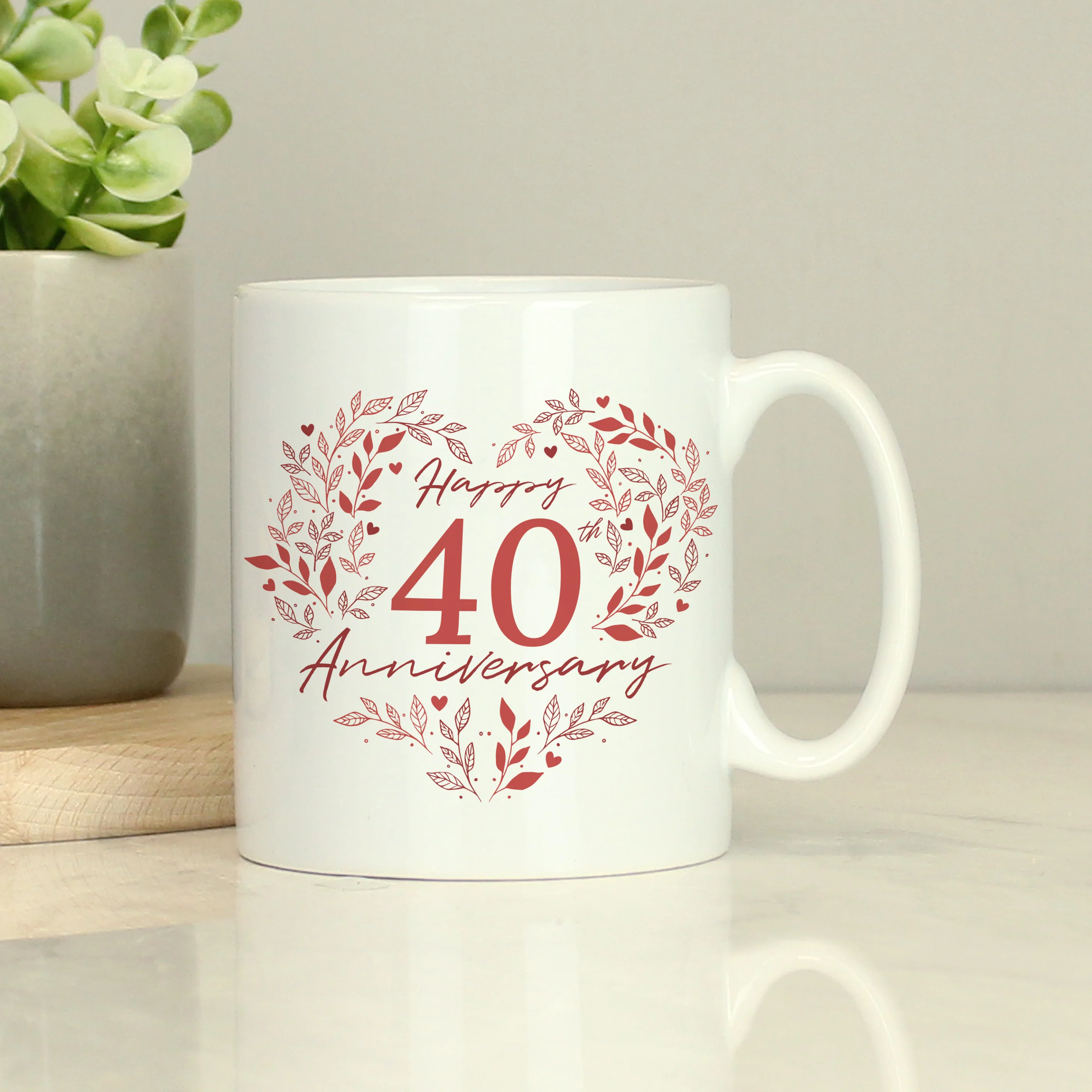 Personalised 40th Ruby Wedding Anniversary Mug - Image 2