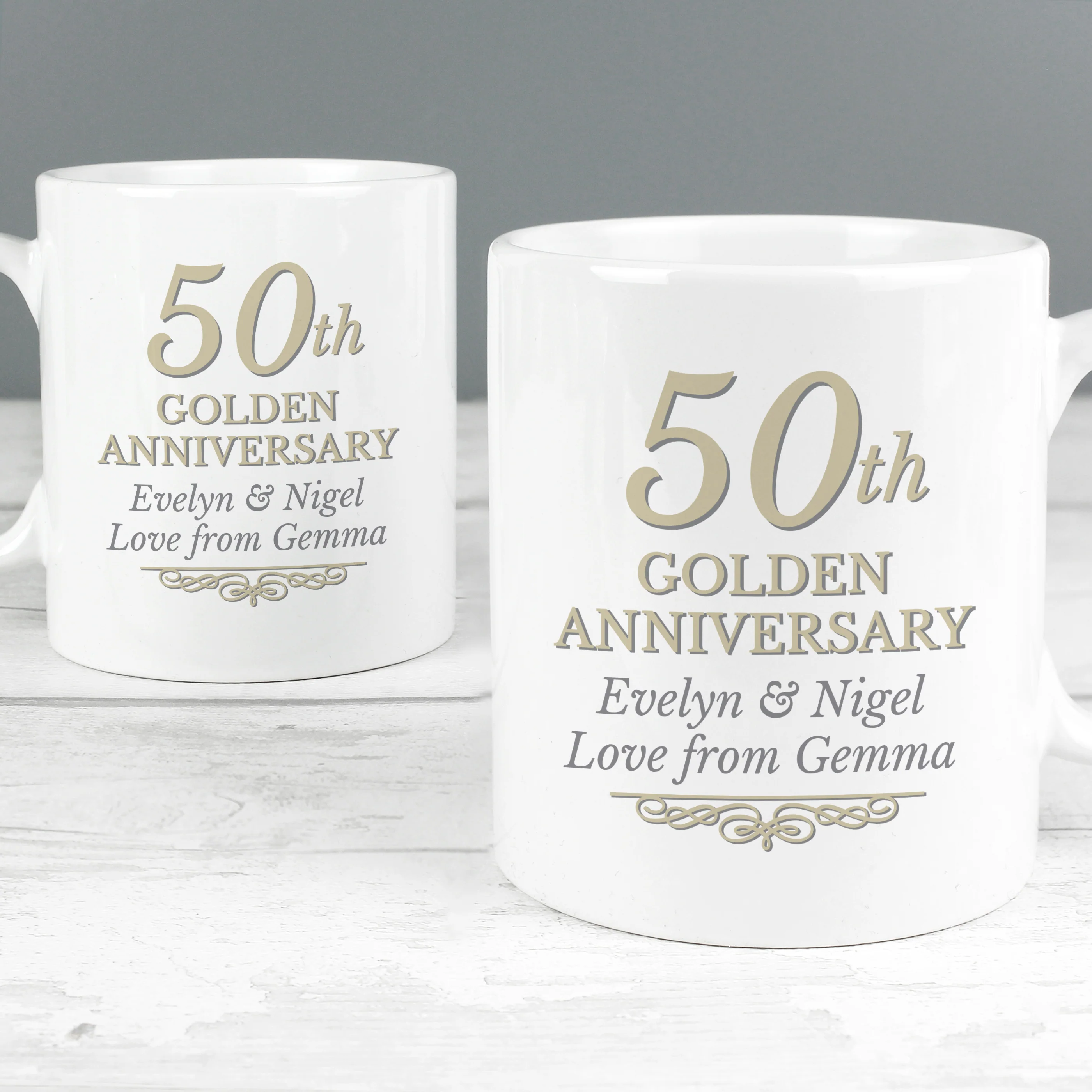 Personalised 50th Golden Anniversary Mug Set - Image 3