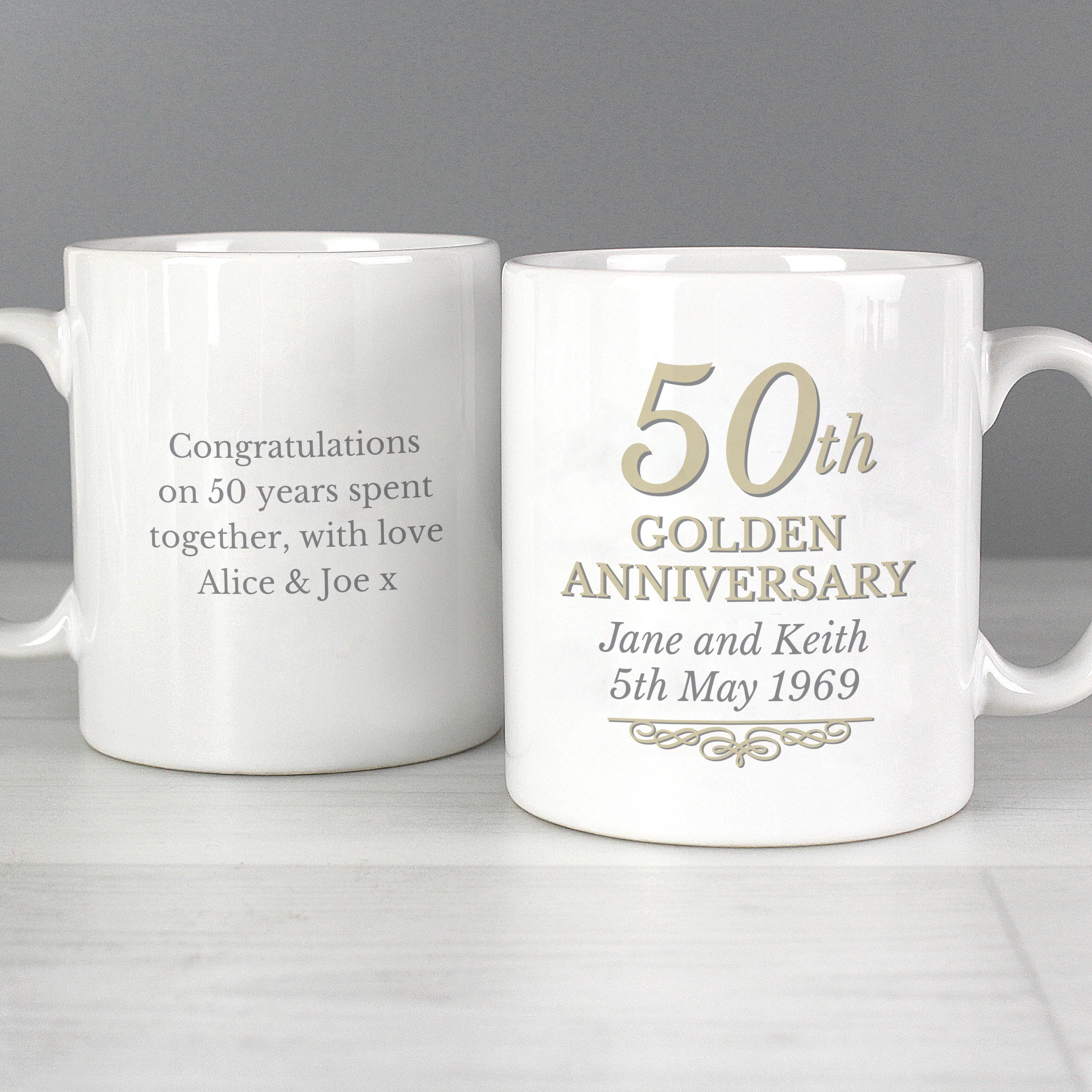 Personalised 50th Golden Anniversary Mug Set - Image 4