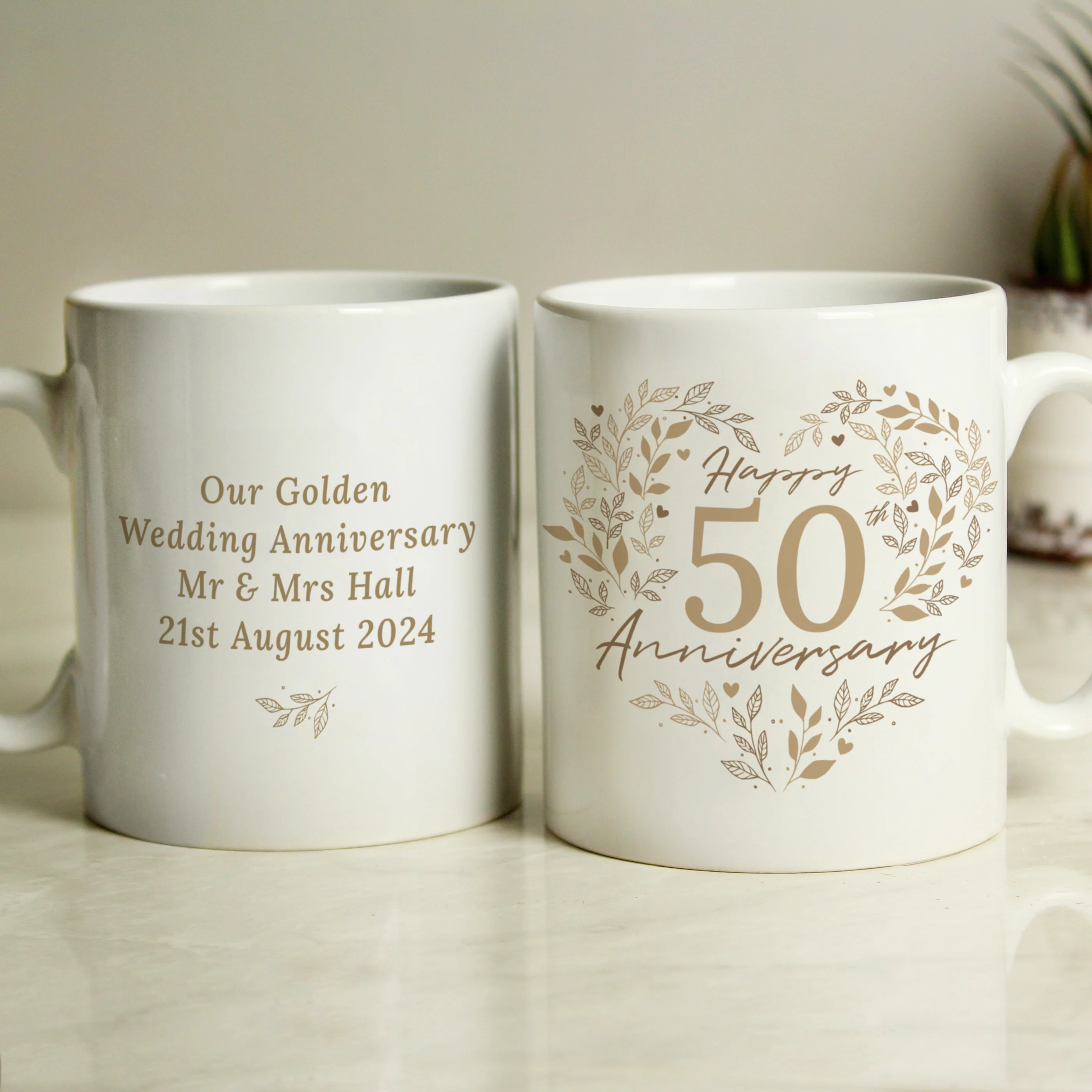 Personalised 50th Golden Wedding Anniversary Mug - Image 3