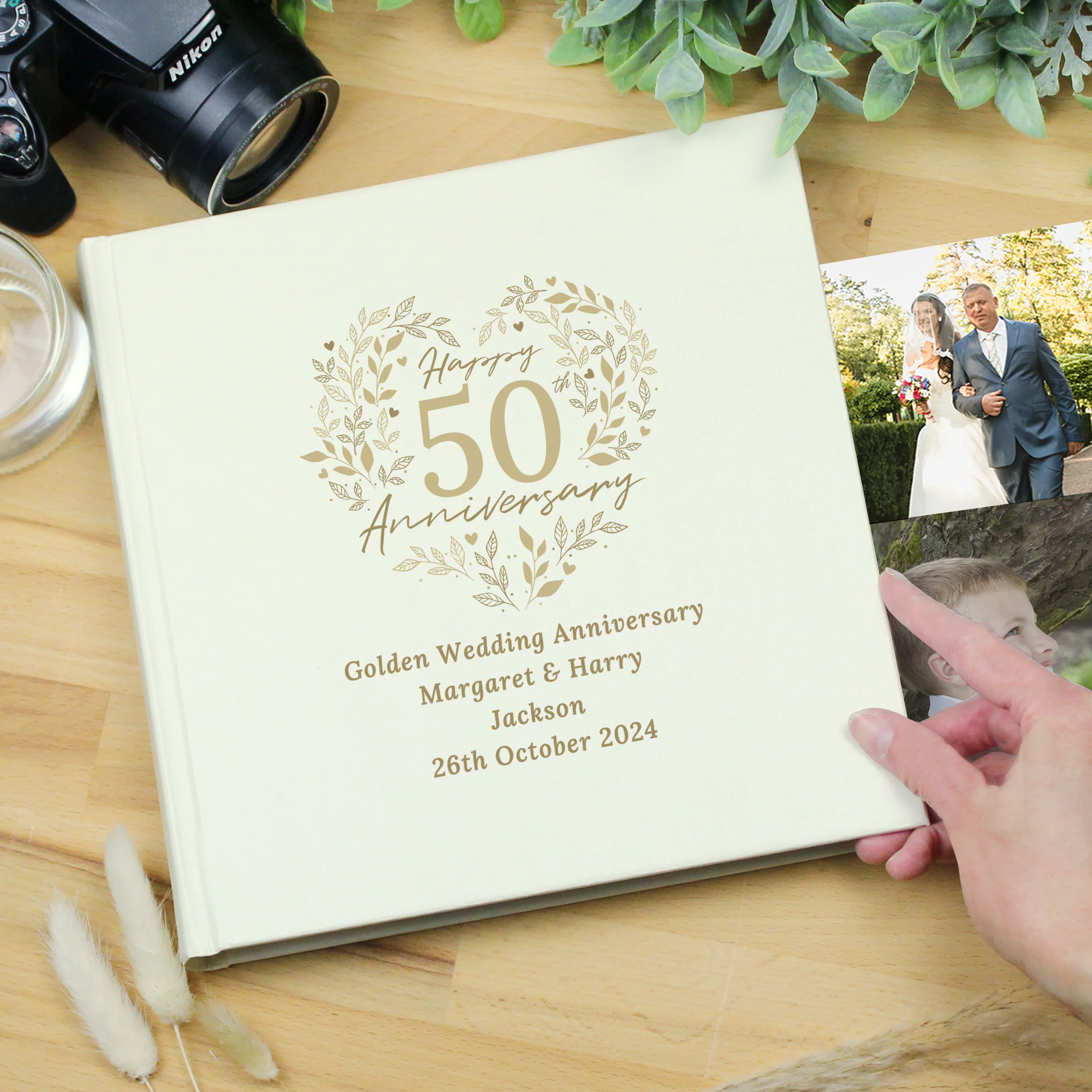 Personalised 50th Golden Wedding Anniversary Photo Album - Image 3