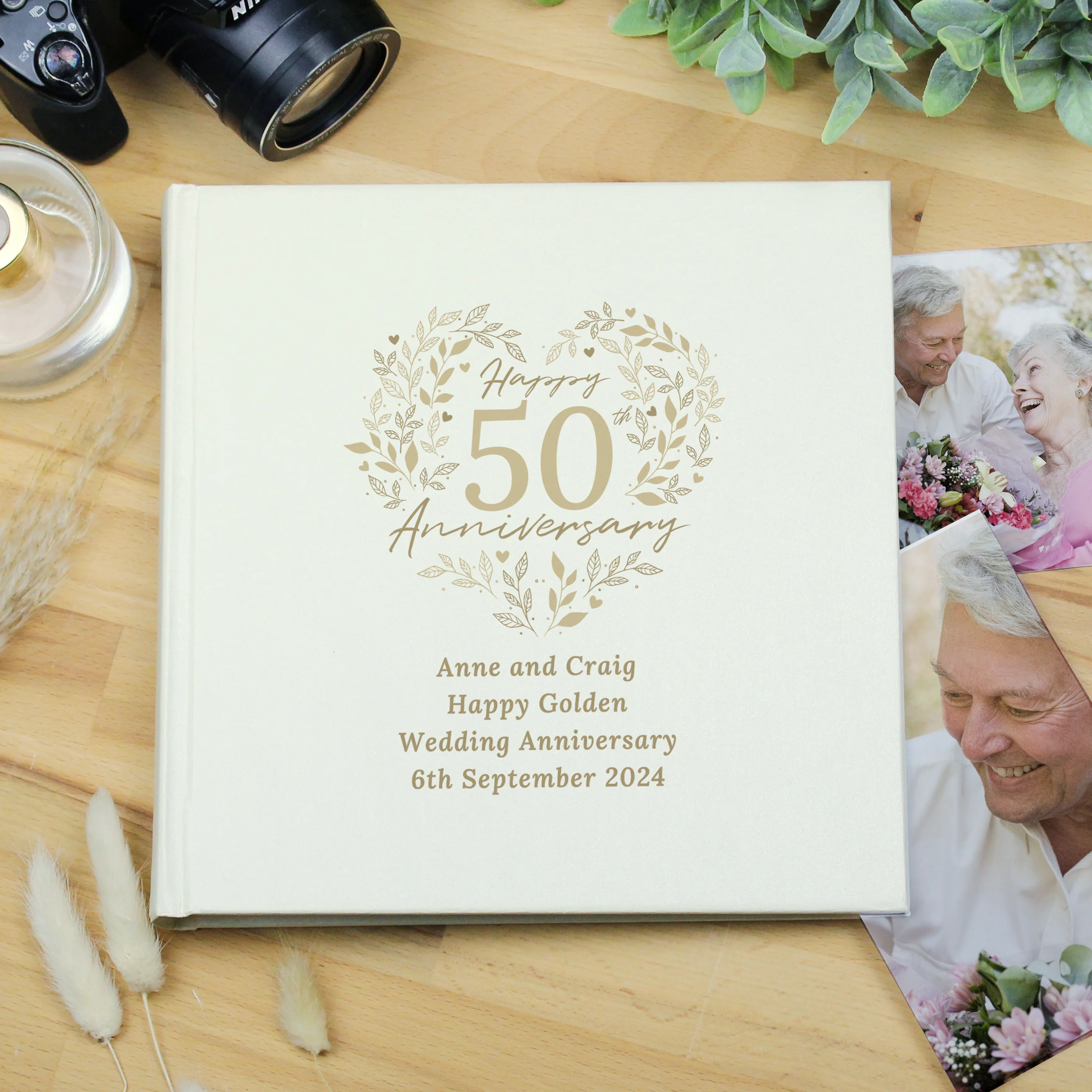 Personalised 50th Golden Wedding Anniversary Photo Album - Image 4