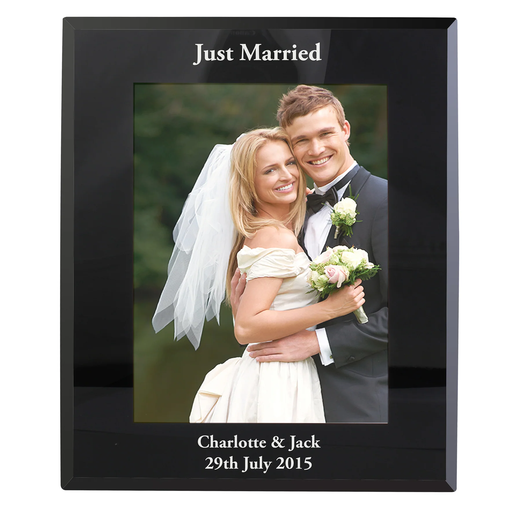 Personalised 5x7 Black Glass Photo Frame - Image 4