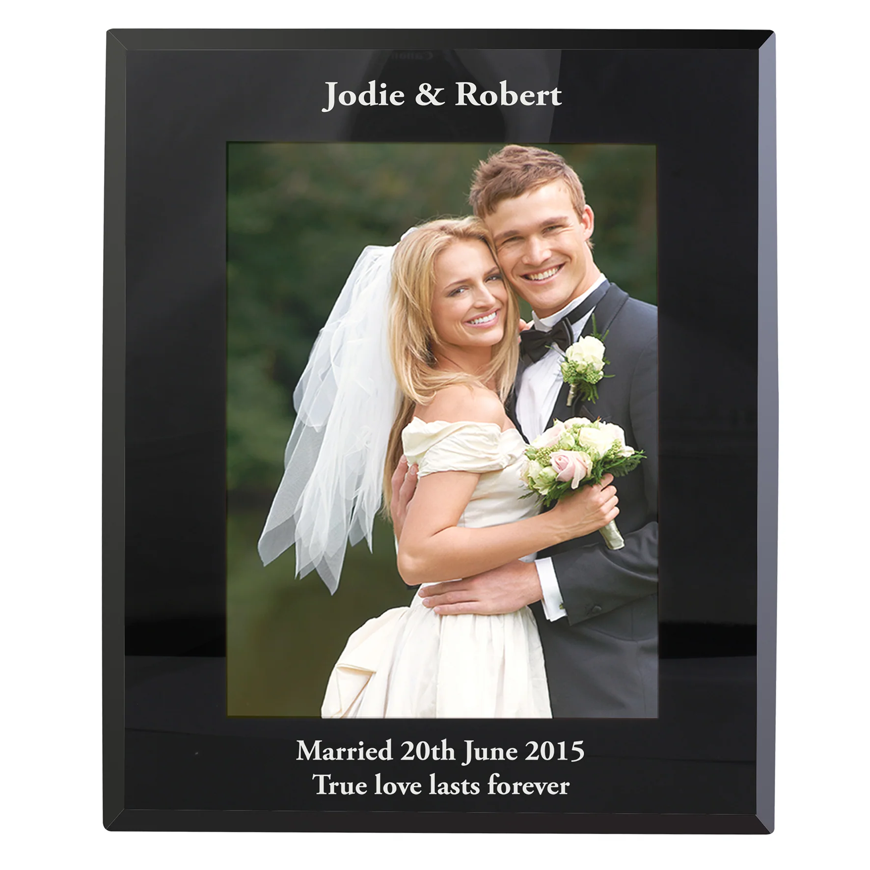 Personalised 5x7 Black Glass Photo Frame - Image 8
