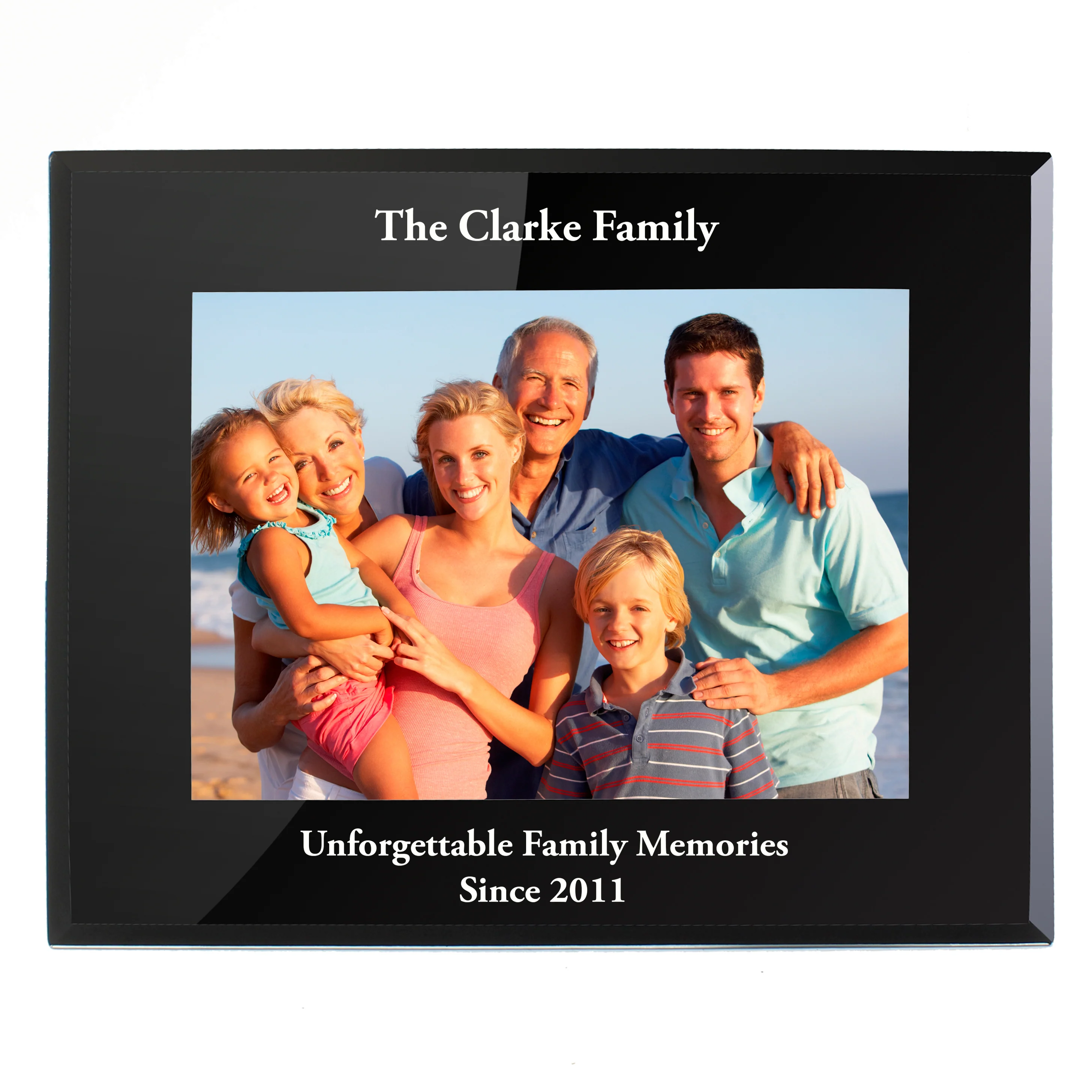 Personalised 5x7 Landscape Black Glass Photo Frame - Image 5