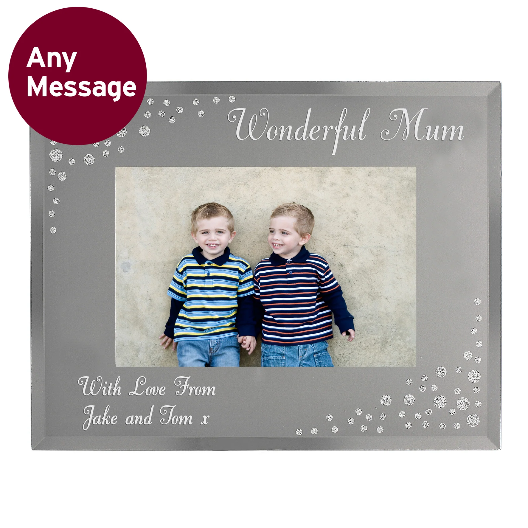 Personalised 6x4 Landscape Diamante Glass Photo Frame - Image 10