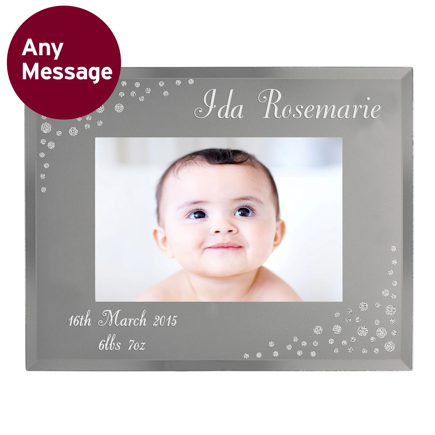 Personalised 6x4 Landscape Diamante Glass Photo Frame - Image 11