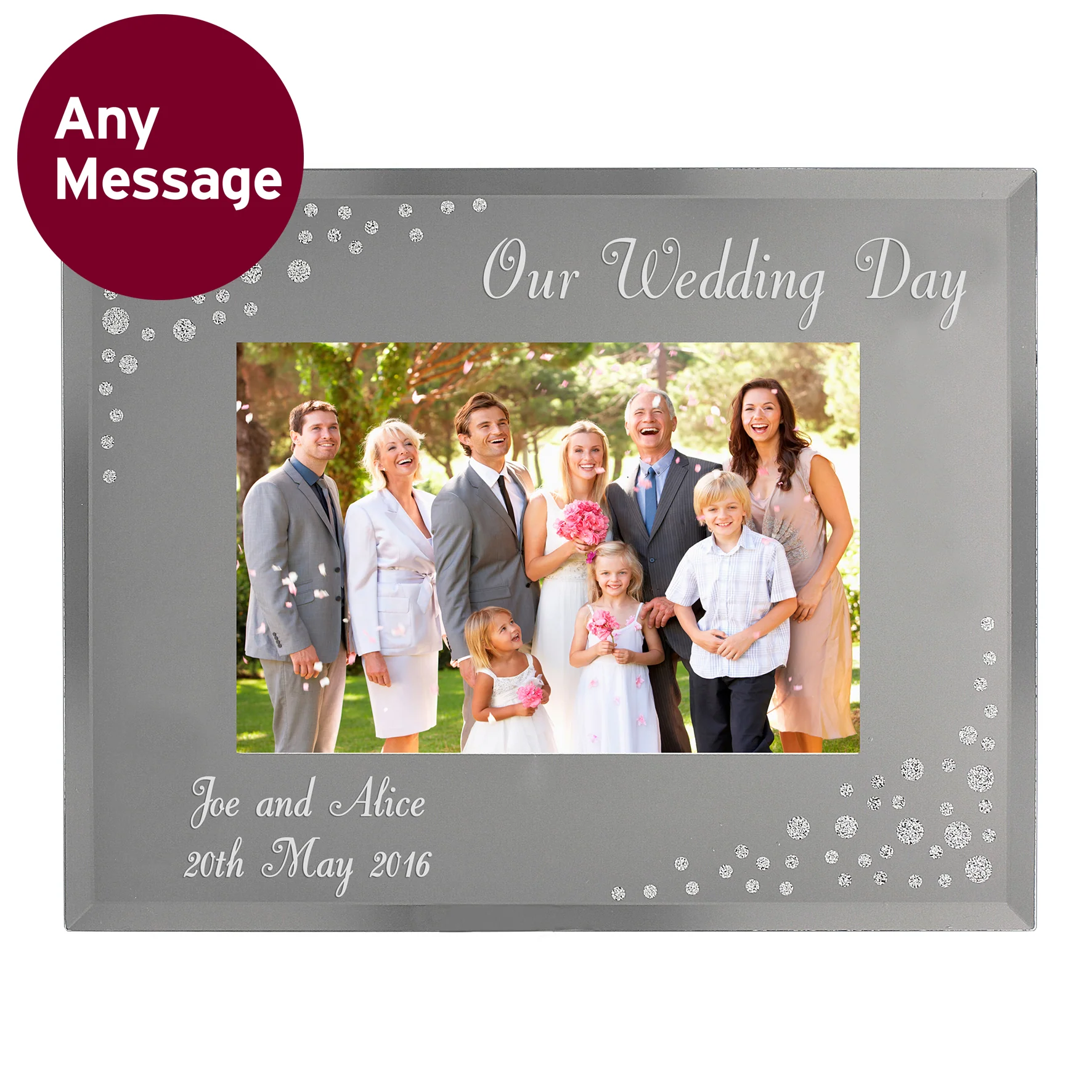 Personalised 6x4 Landscape Diamante Glass Photo Frame - Image 12