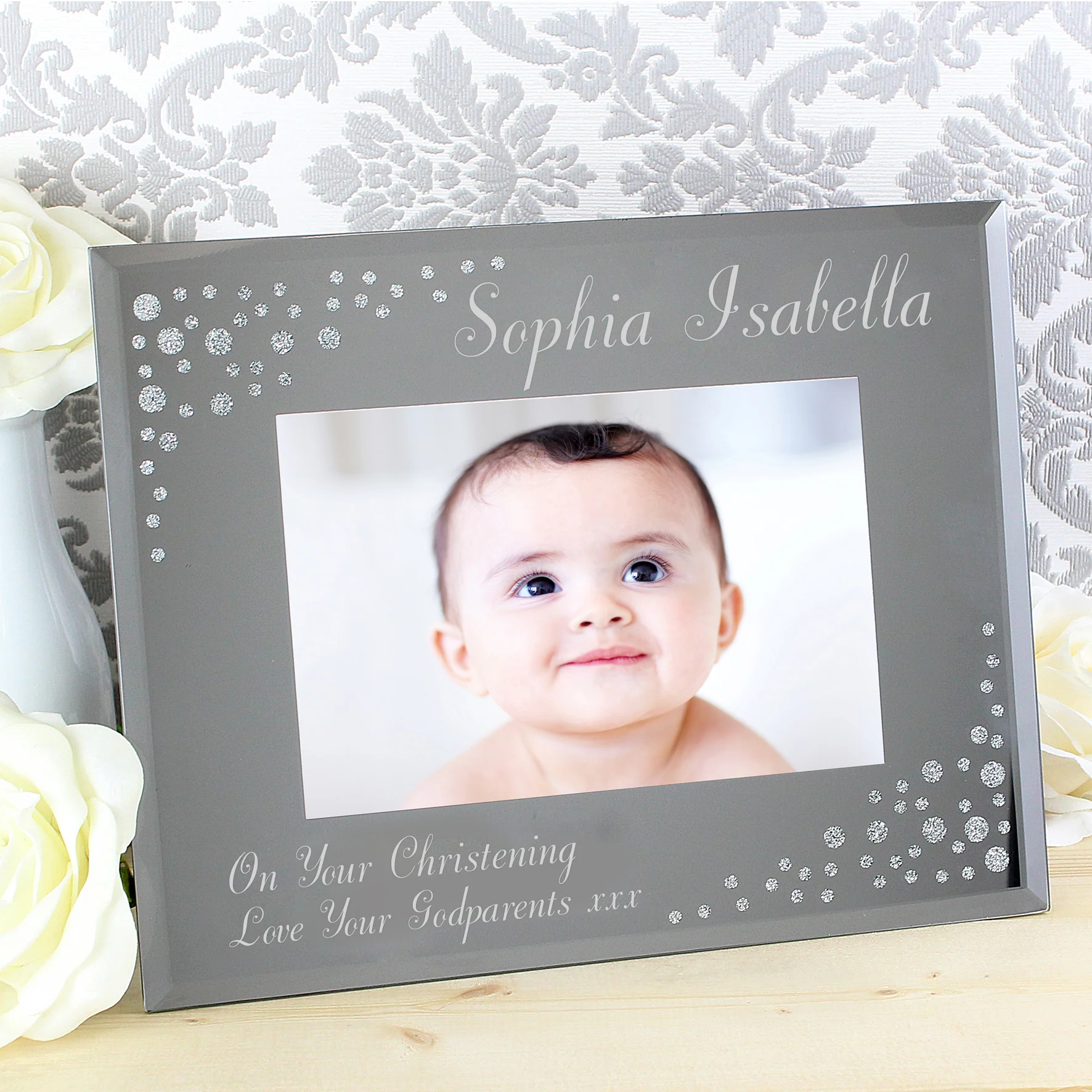 Personalised 6x4 Landscape Diamante Glass Photo Frame - Image 15