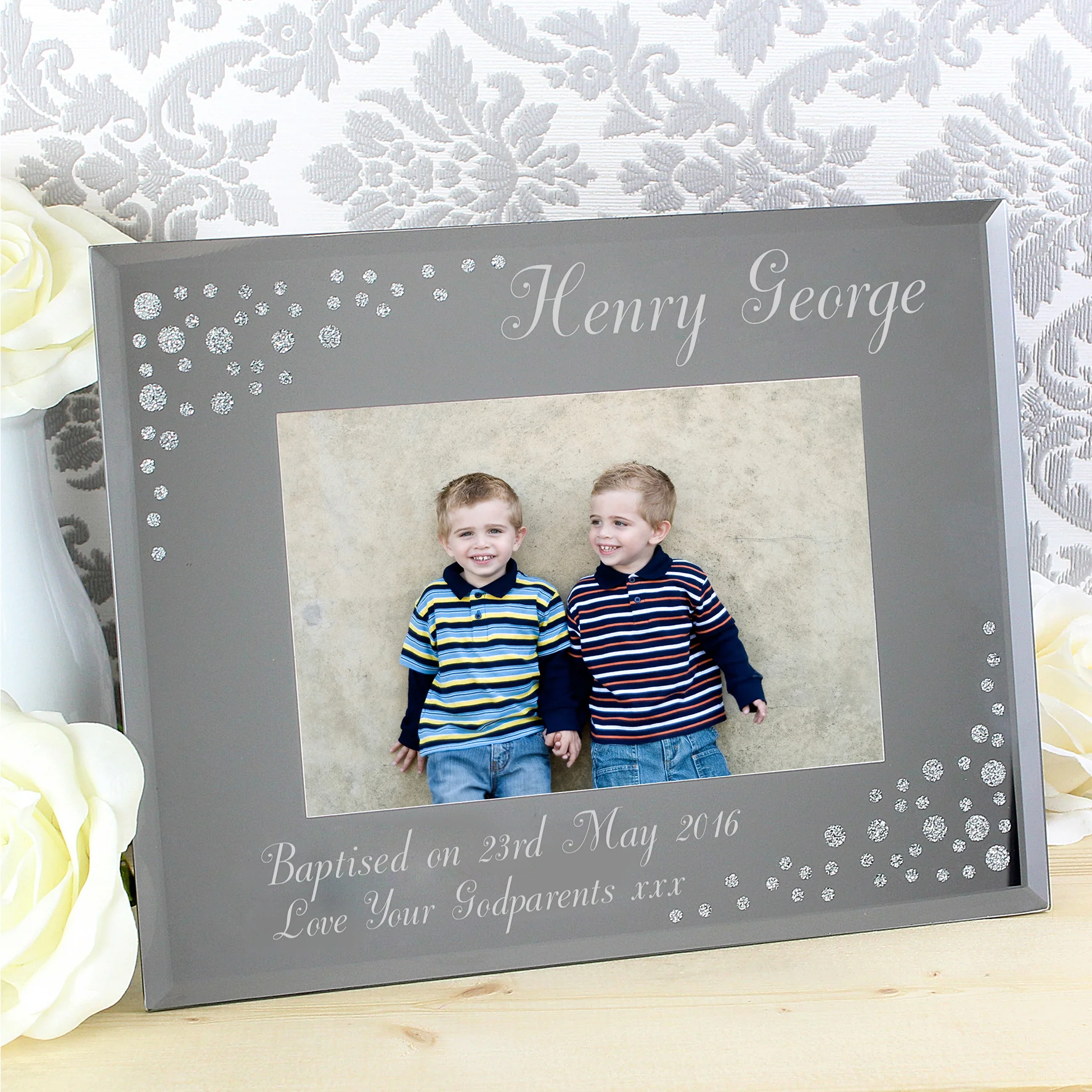Personalised 6x4 Landscape Diamante Glass Photo Frame - Image 16