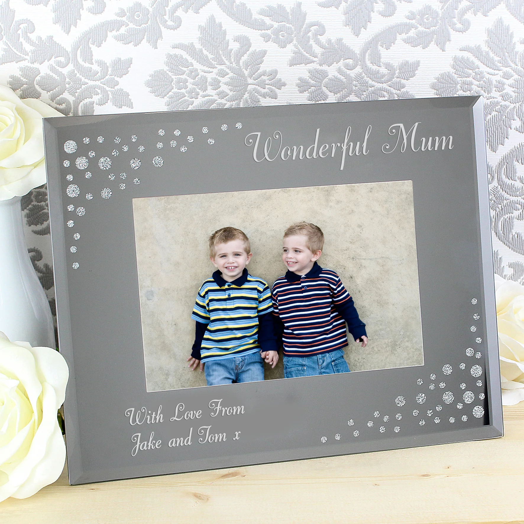 Personalised 6x4 Landscape Diamante Glass Photo Frame - Image 4
