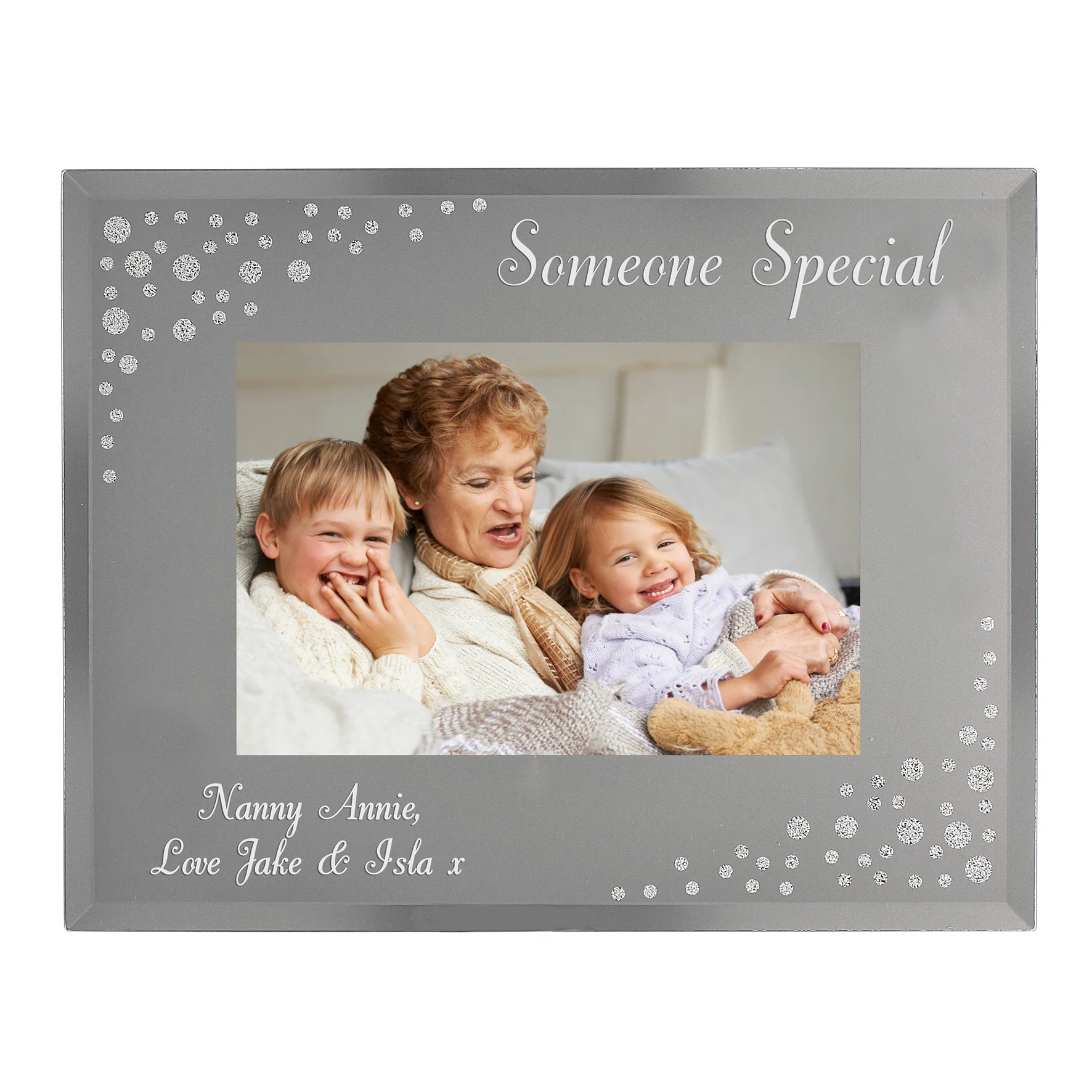 Personalised 6x4 Landscape Diamante Glass Photo Frame - Image 7