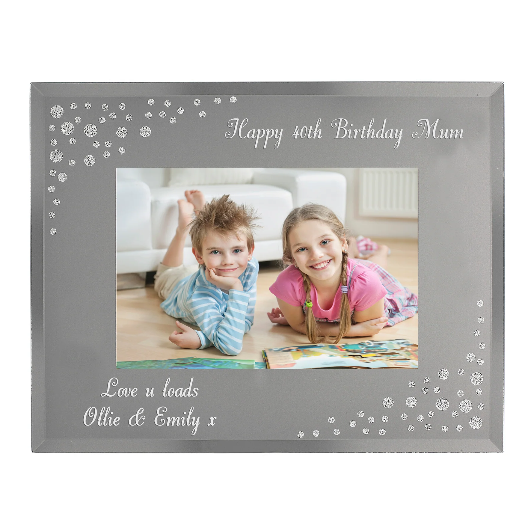 Personalised 6x4 Landscape Diamante Glass Photo Frame - Image 8